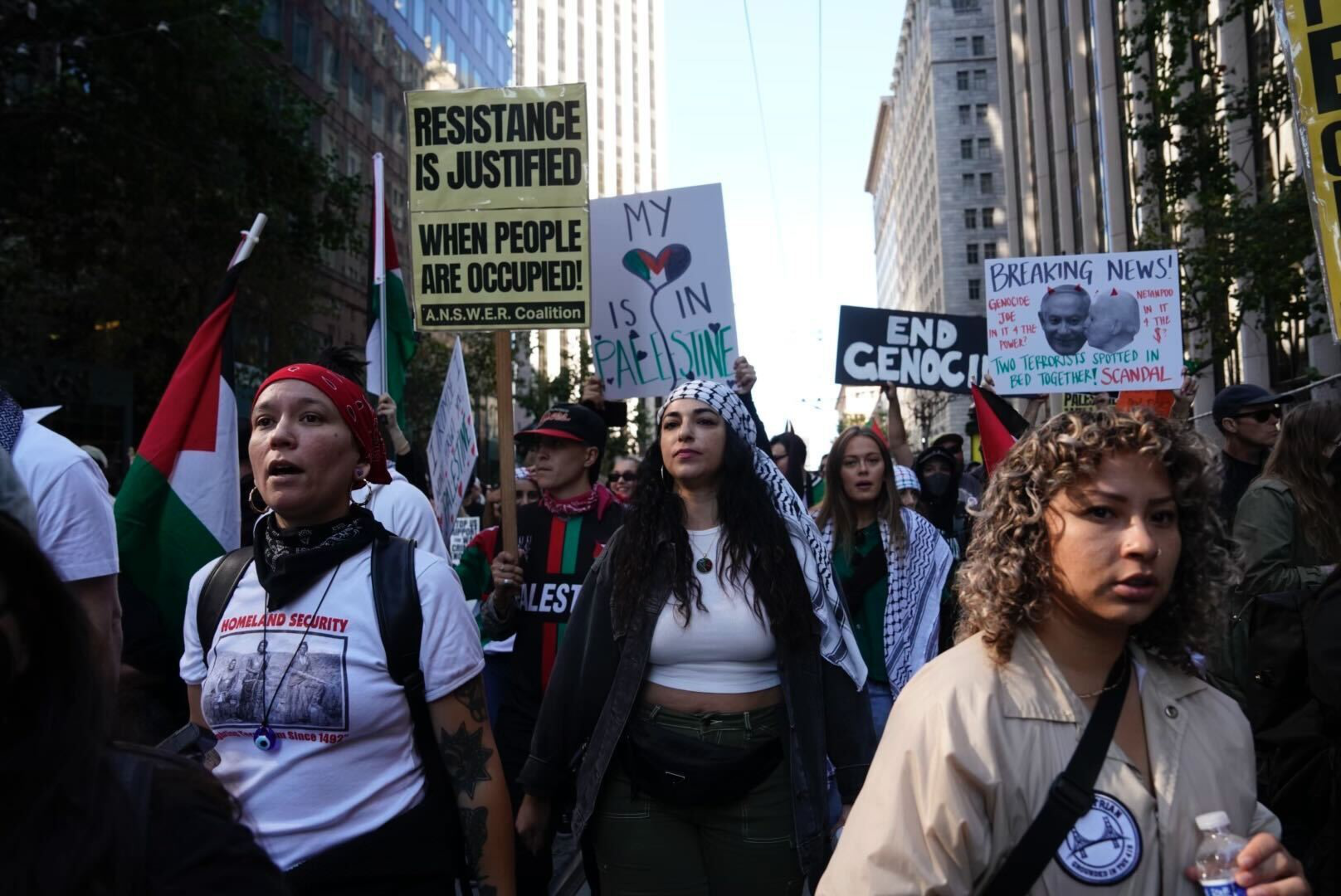 The rally came a day after a near-total communications blackout and perhaps the heaviest Israeli bombardment of the Gaza Strip since the invasion began. 