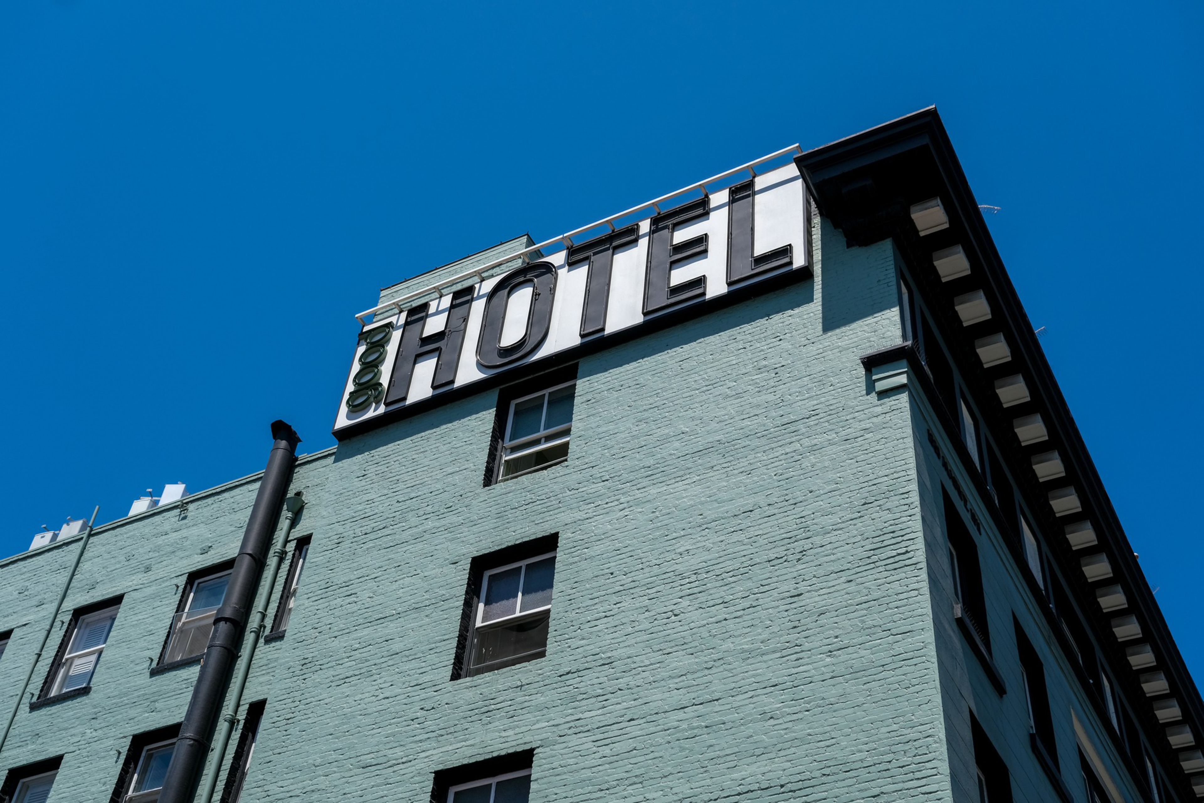 The exterior of a residential hotel