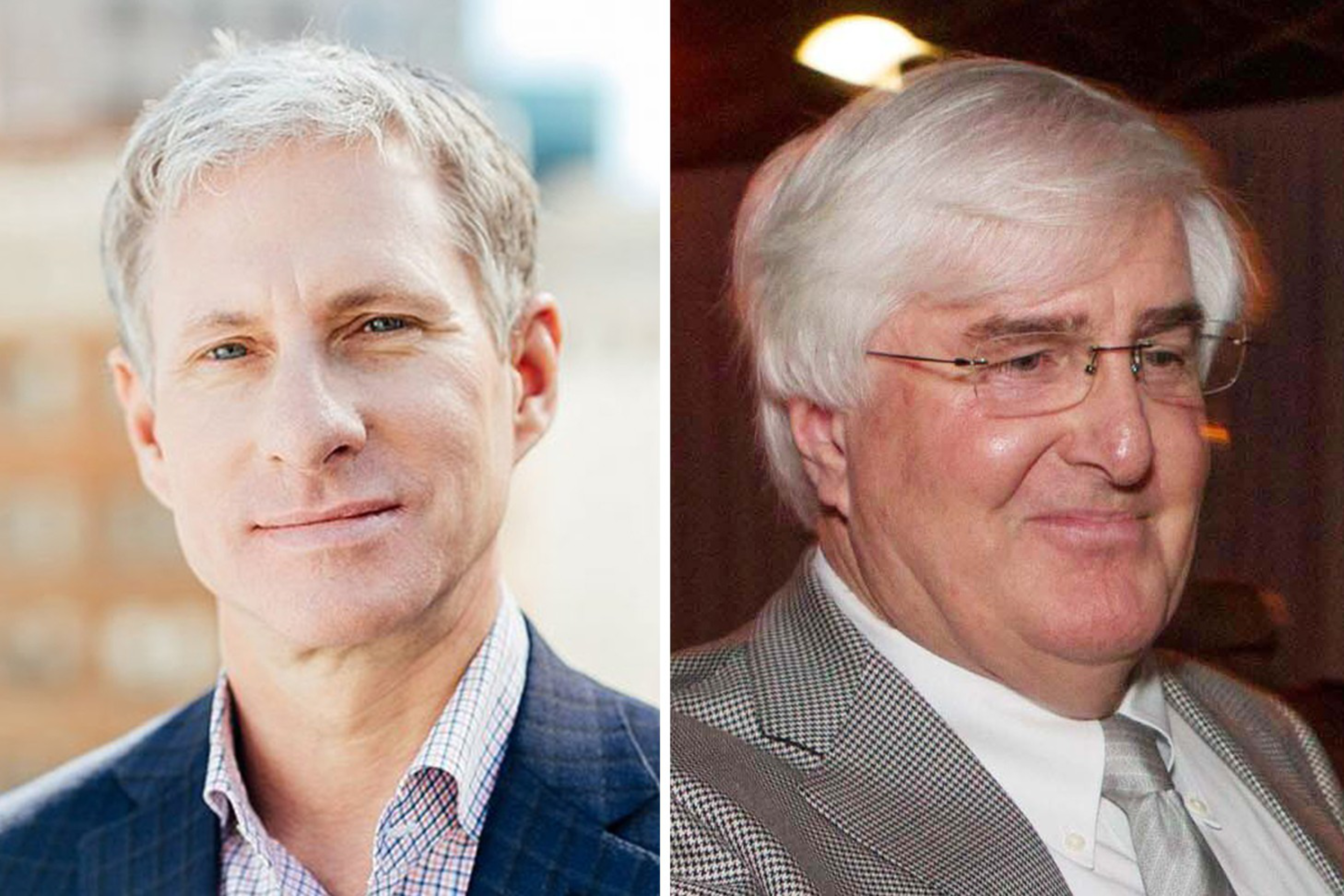 A side by side of two men
