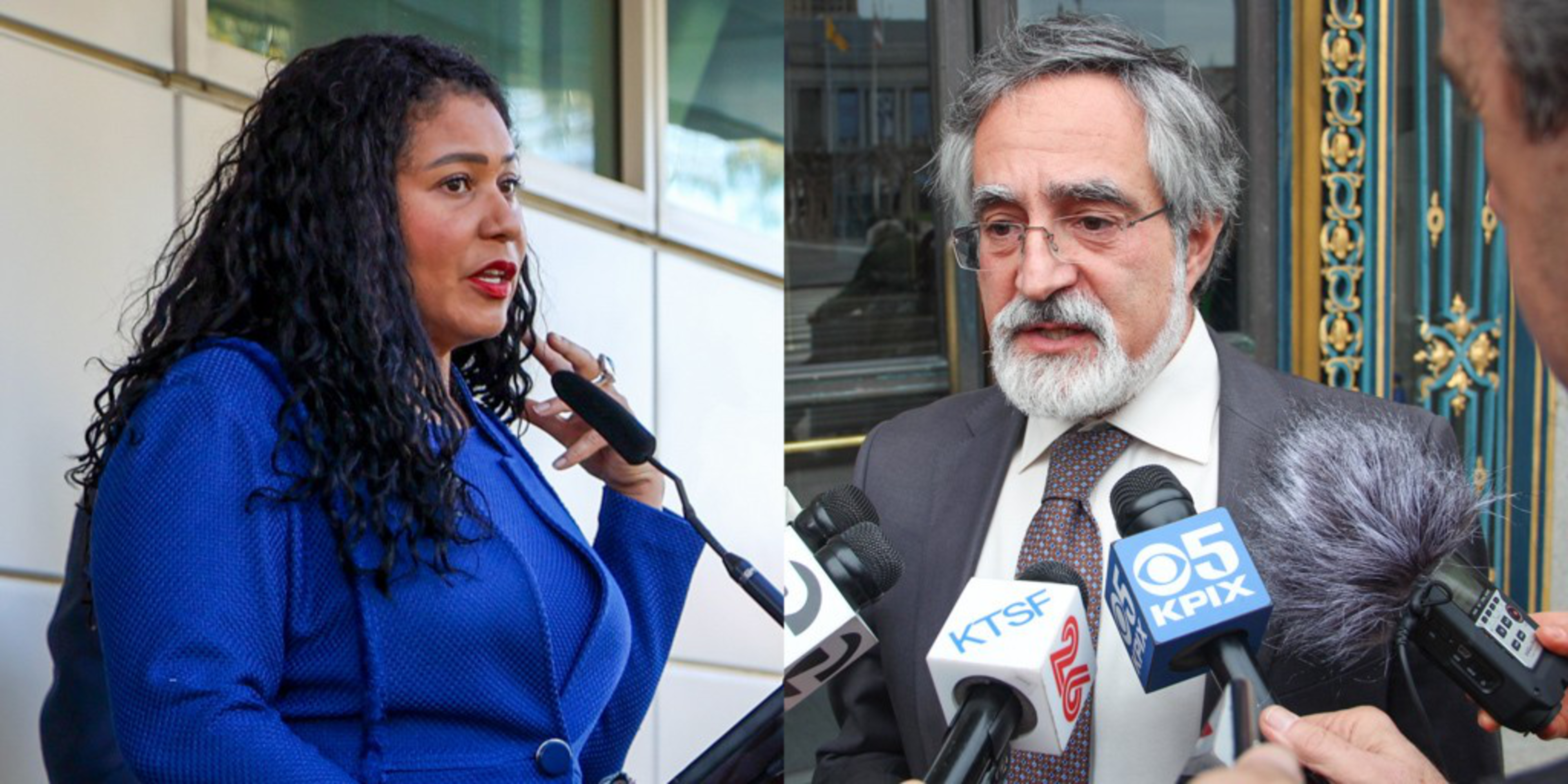 Mayor London Breed and Supervisor Aaron Peskin