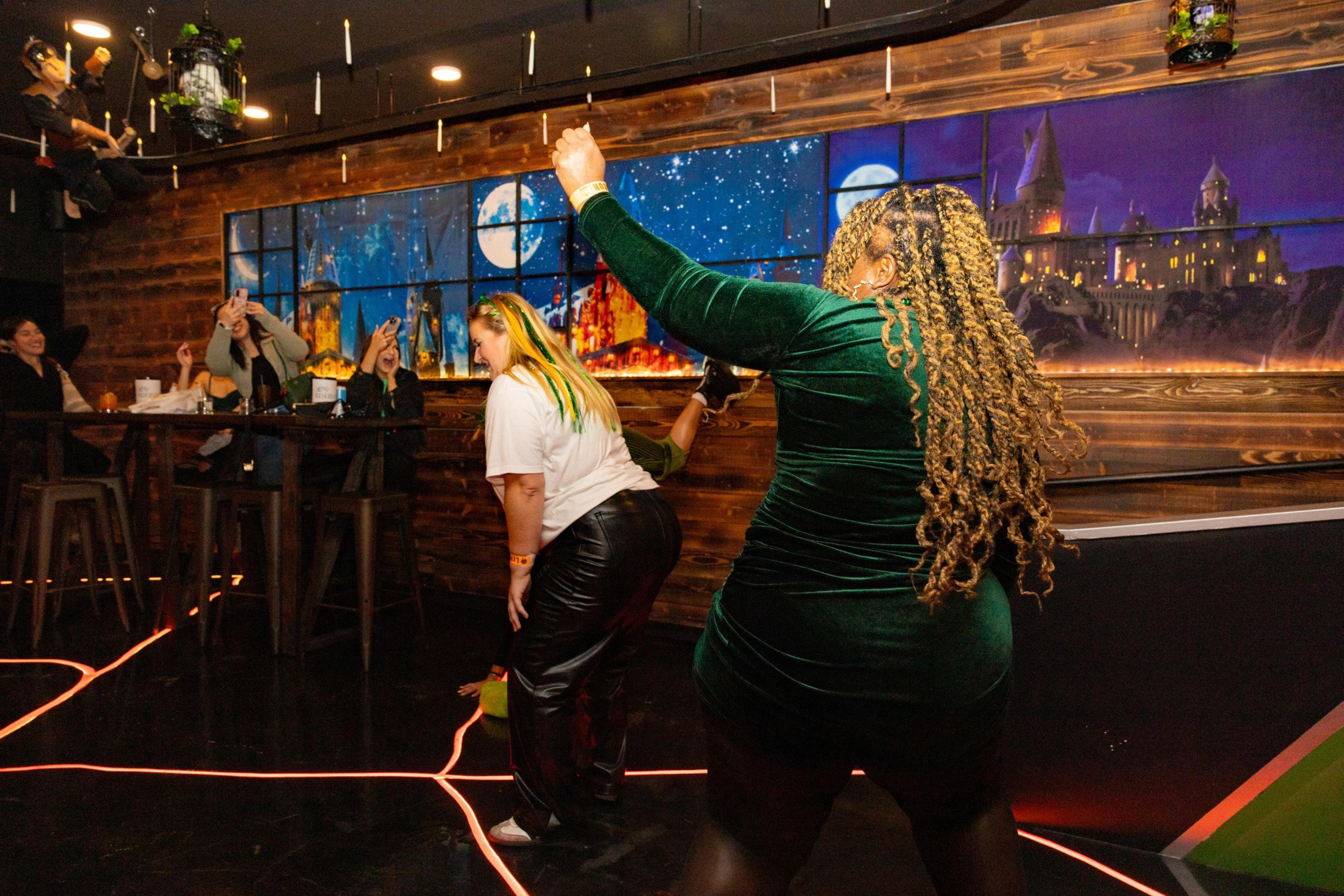 Revelers at St. Patrick's Day pub crawl