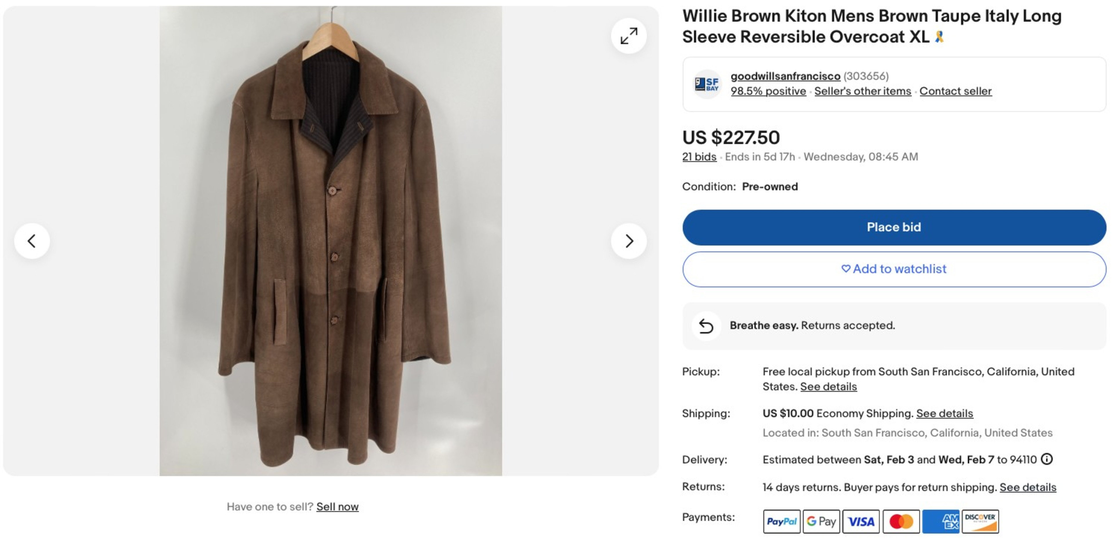 An overcoat.