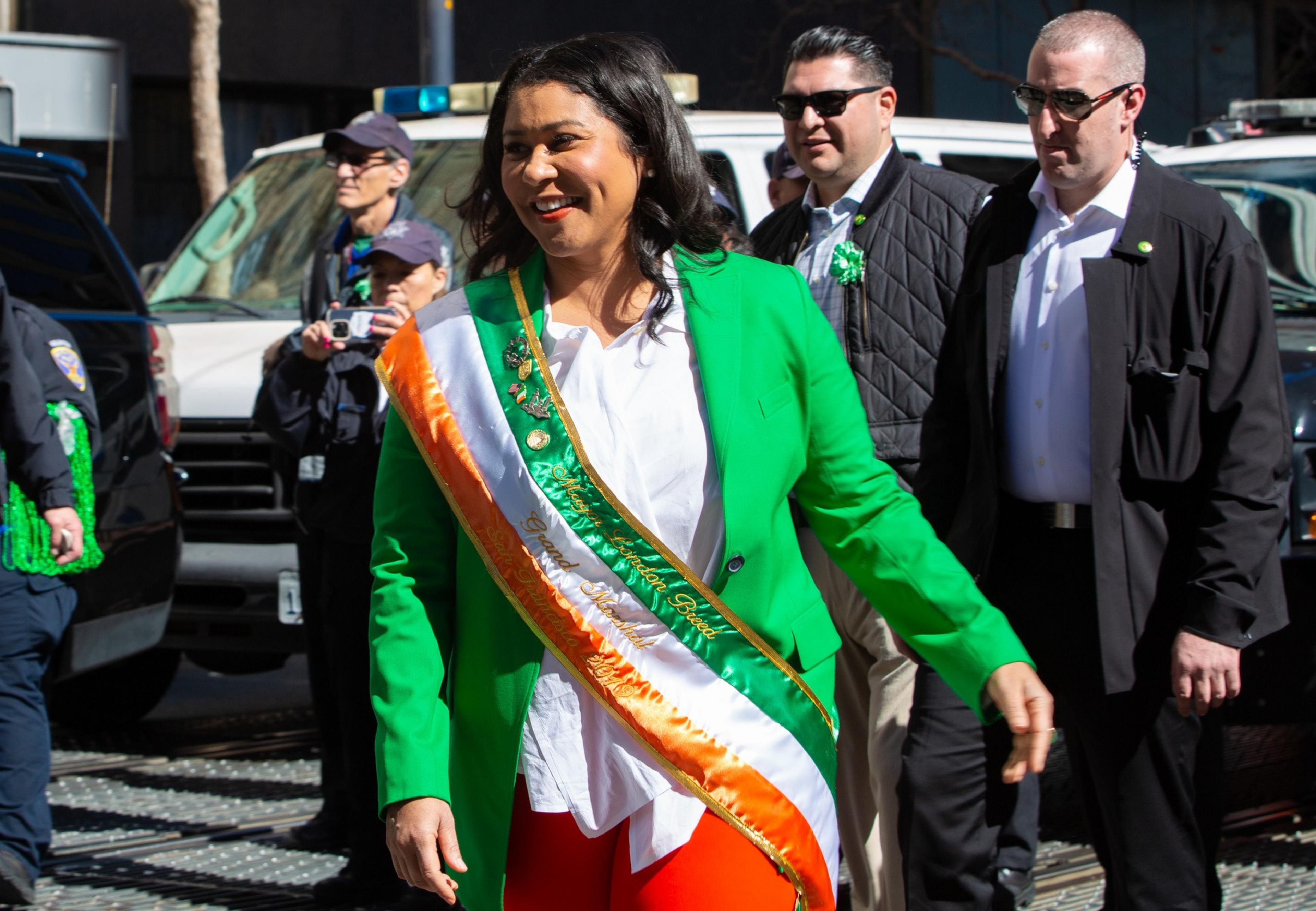 Mayor London Breed at San Francisco's St. Patrick's Day parade
