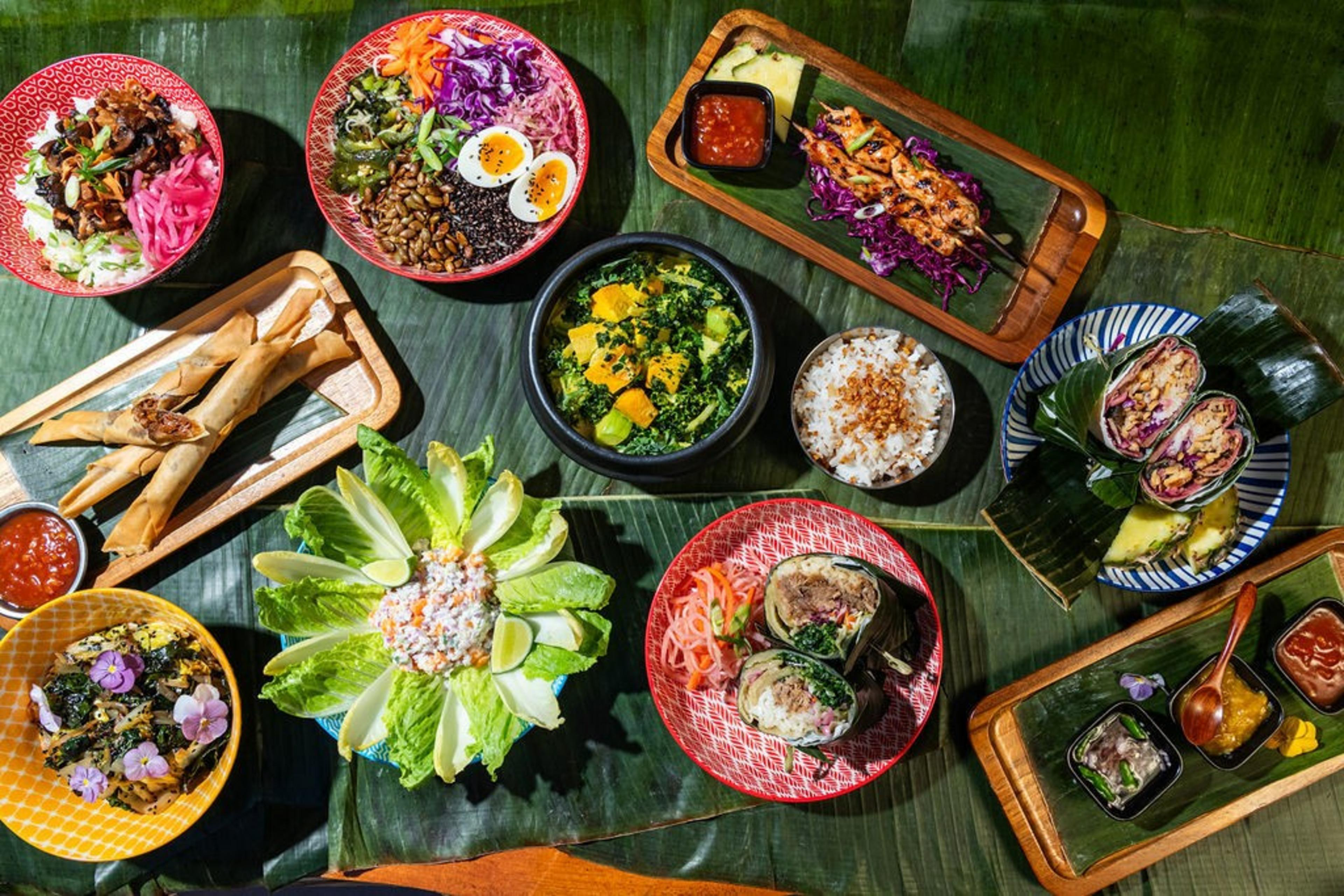 a spread of Filipino dishes