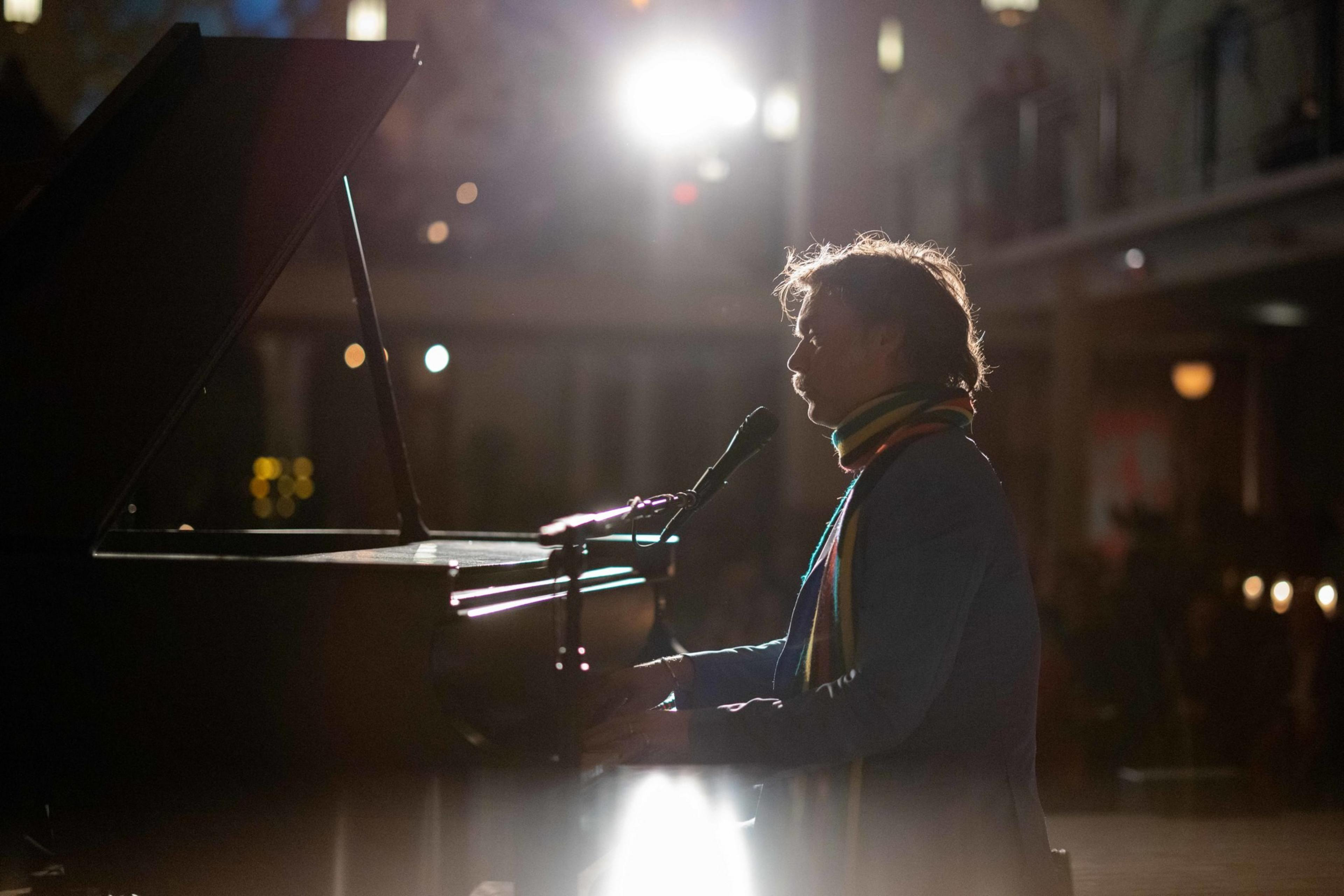 A man playing the piano