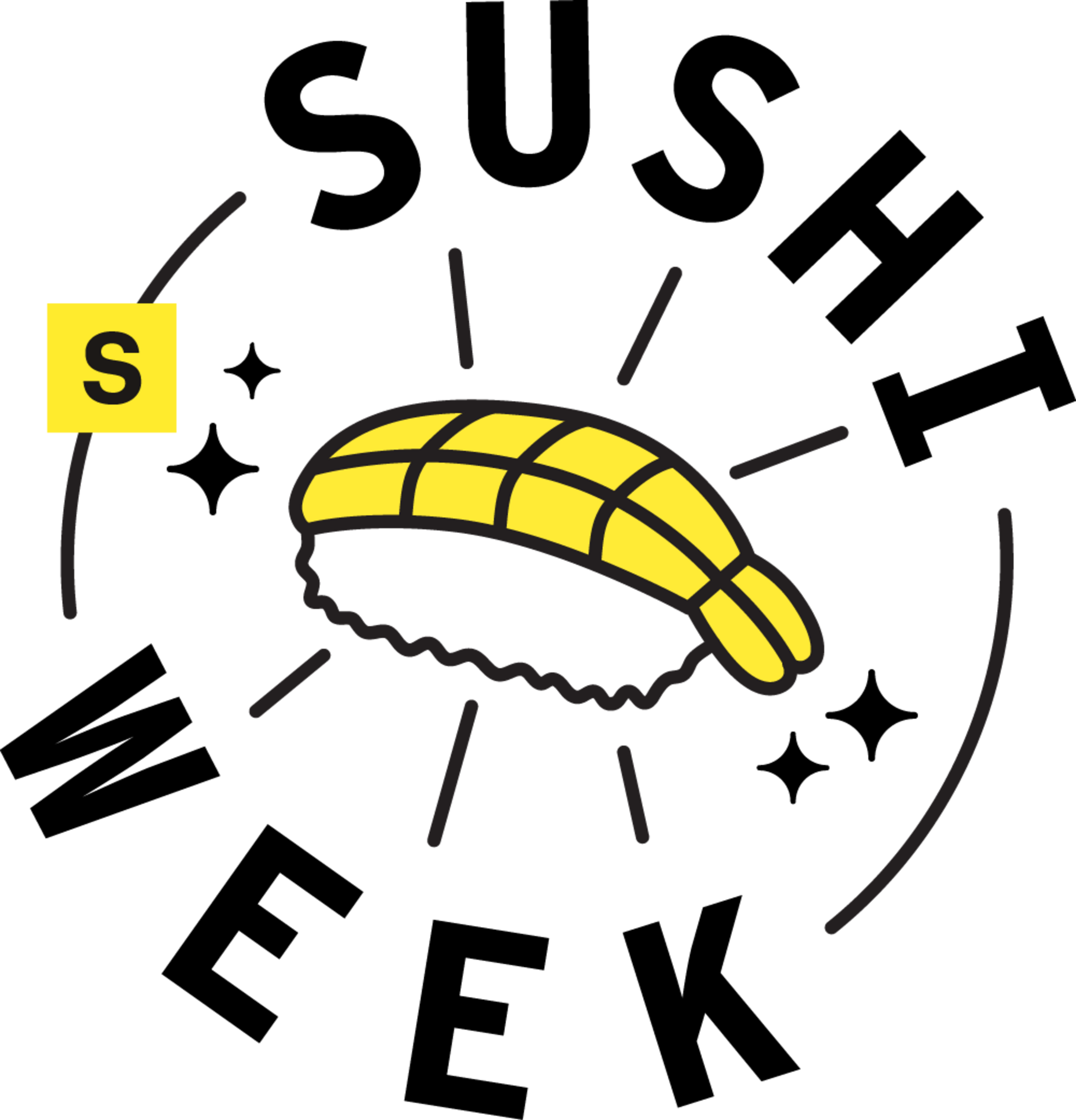 The San Francisco Standard Sushi Week logo, which depicts a piece of nigiri alongside the SF Standard logo