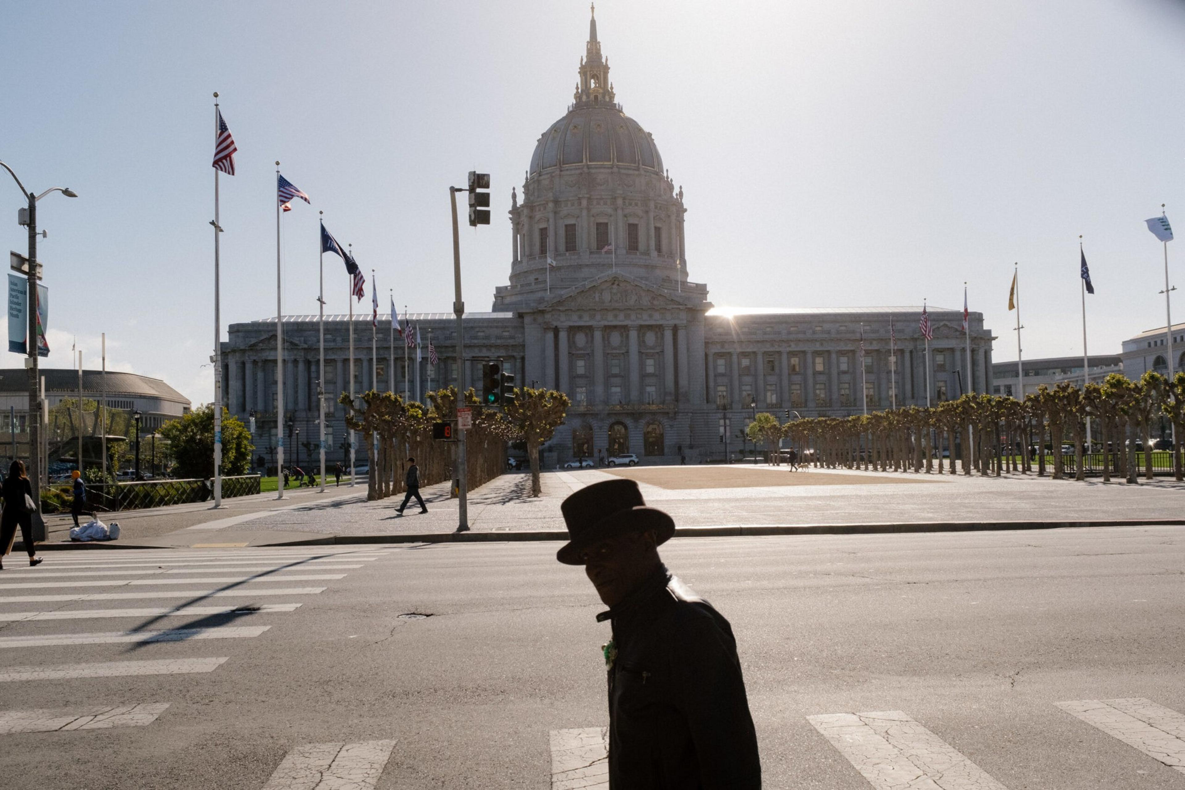 San Francisco City Hall seen in the distance