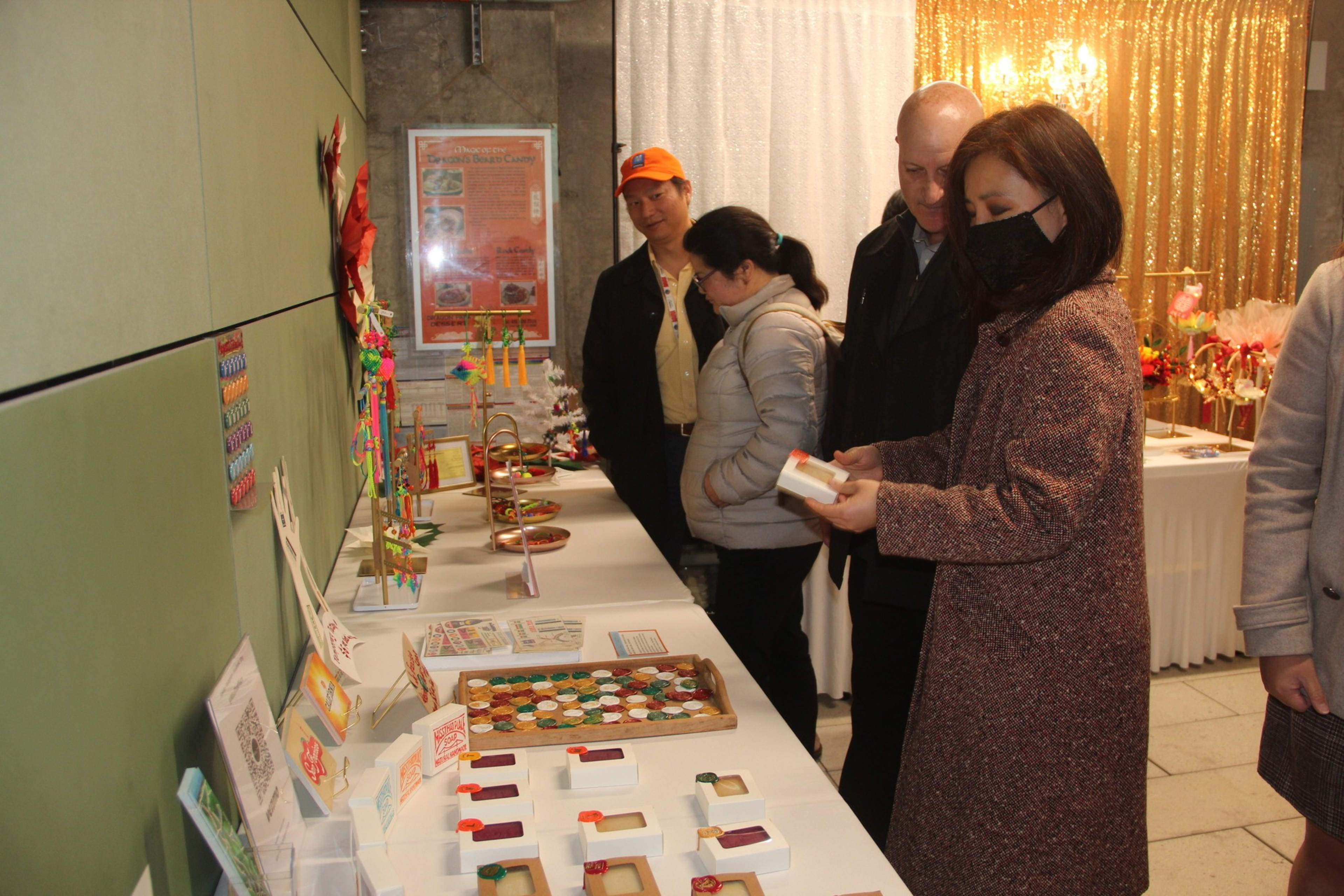 People checking items at a store