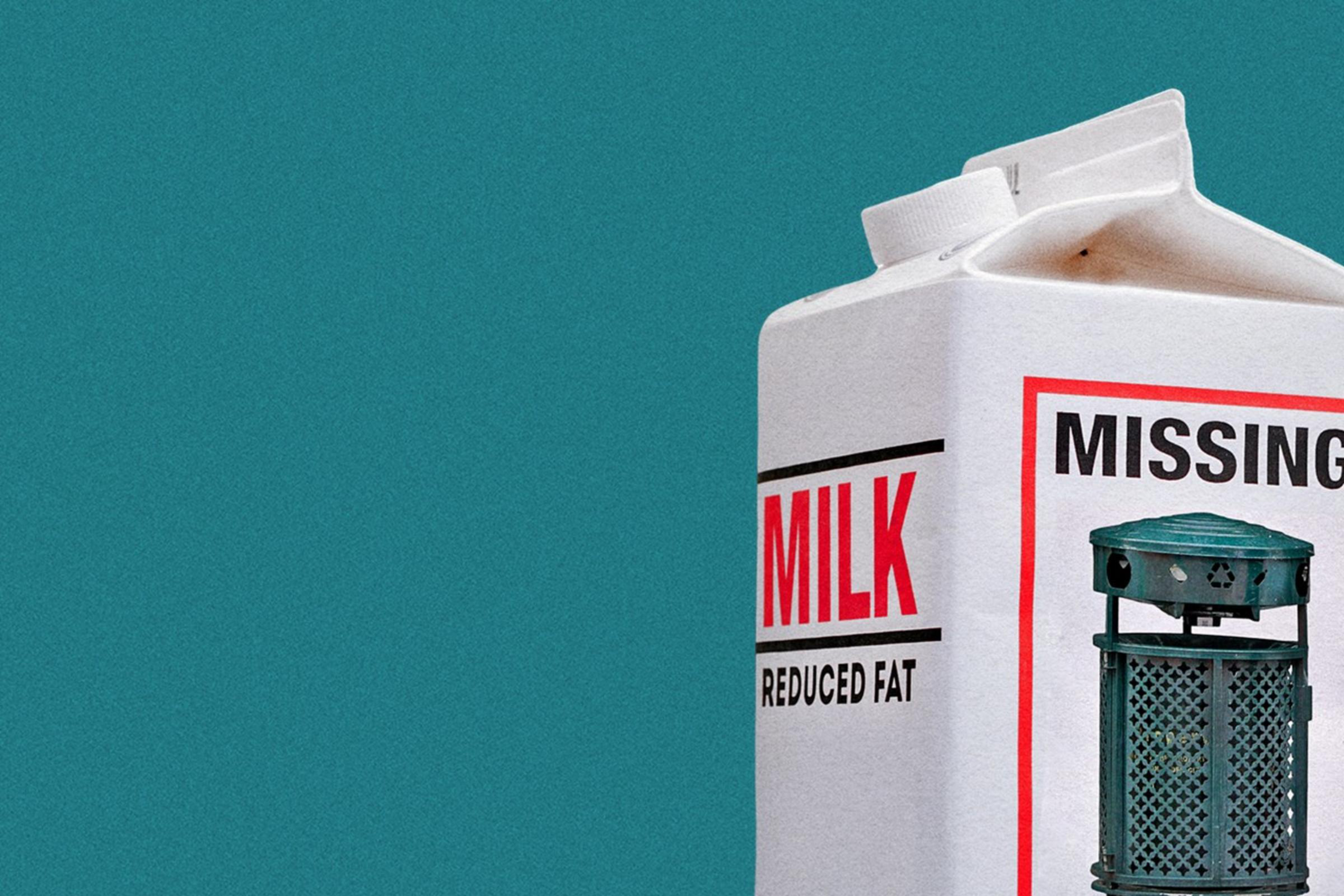 A photo illustration of a milk carton.