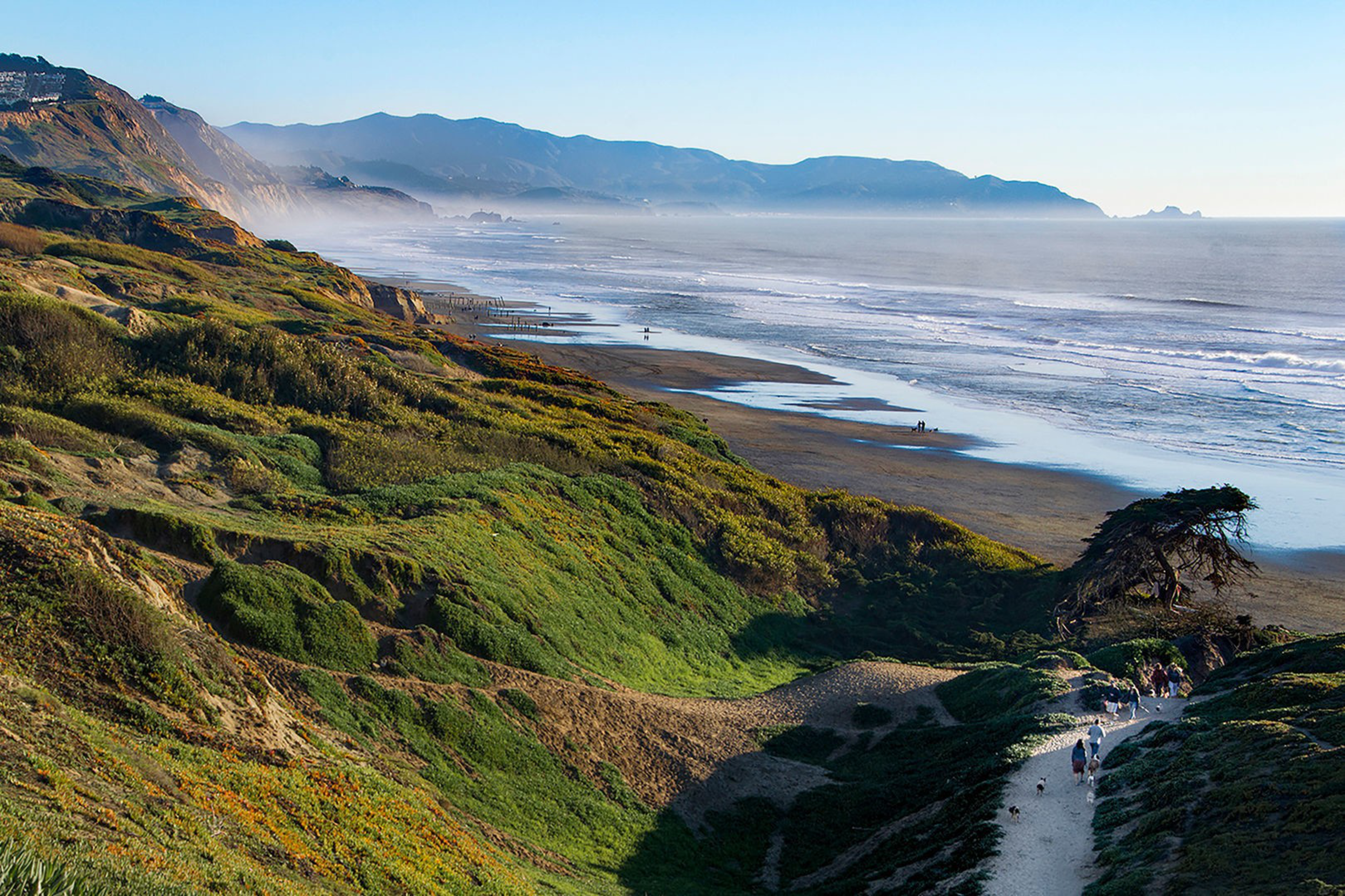 A view of Fort Funston from afar.