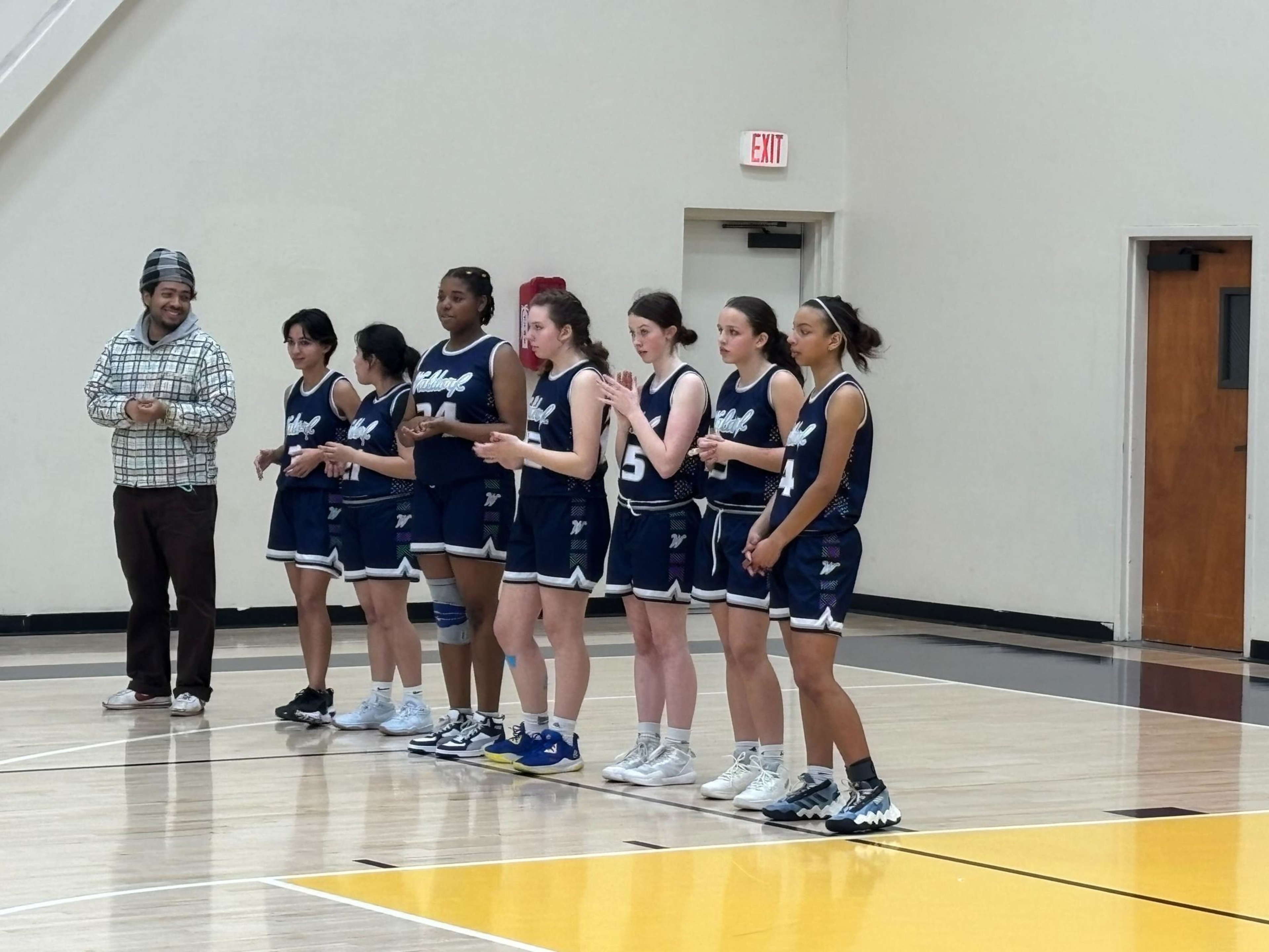A group of female basketball players