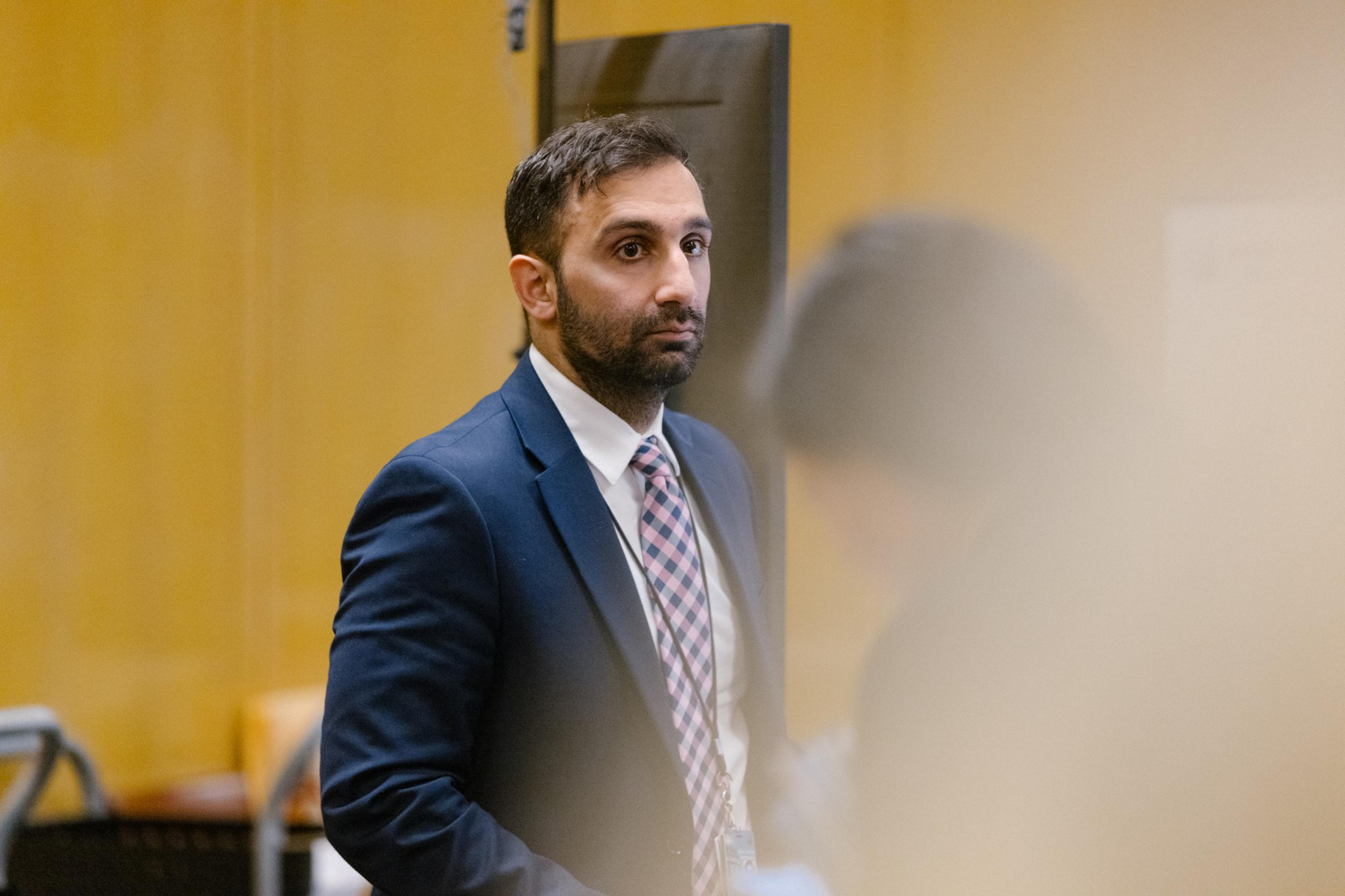 A man stands in court.