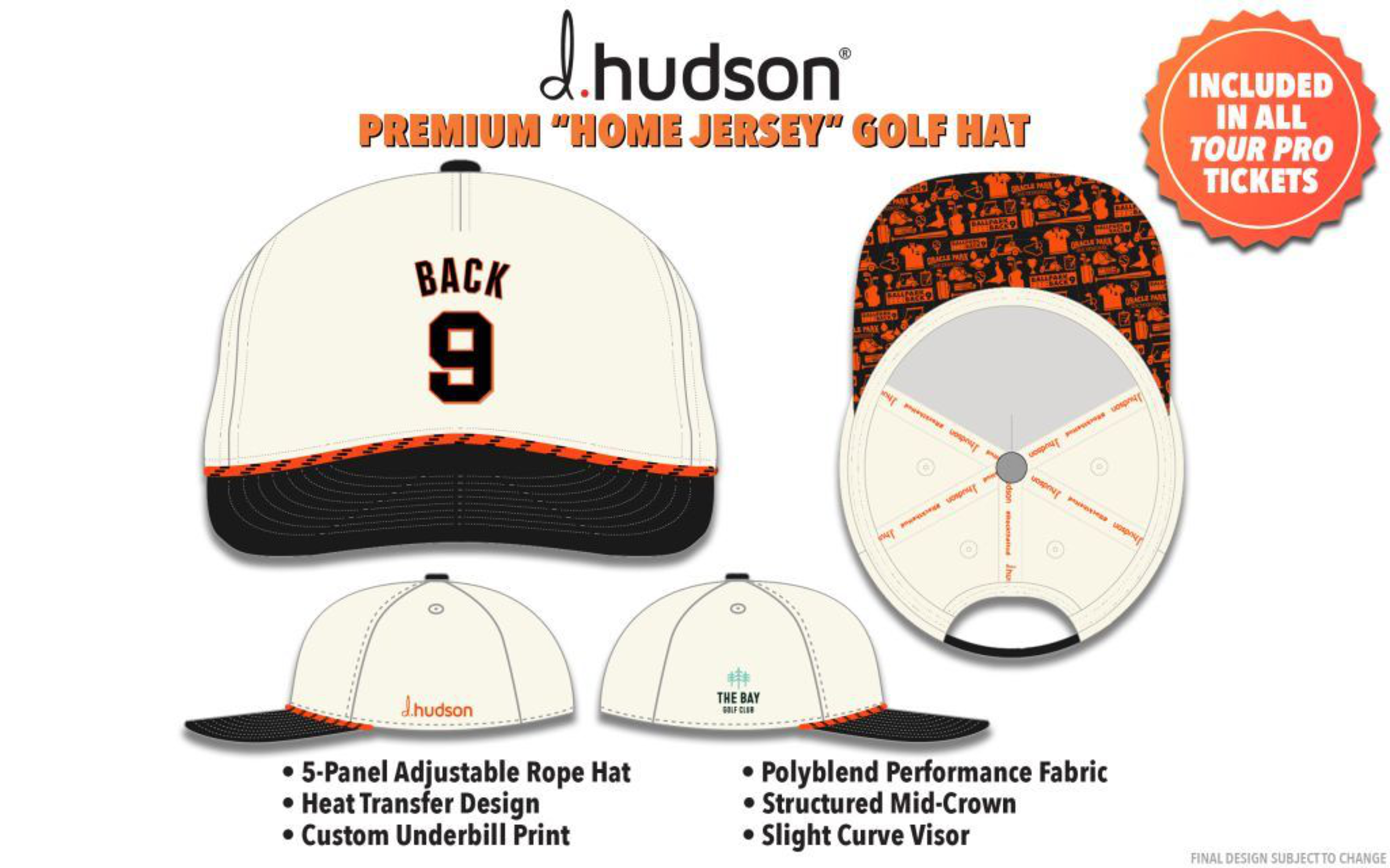 The premium &quot;home jersey&quot; golf hat for Ballpark Back 9.