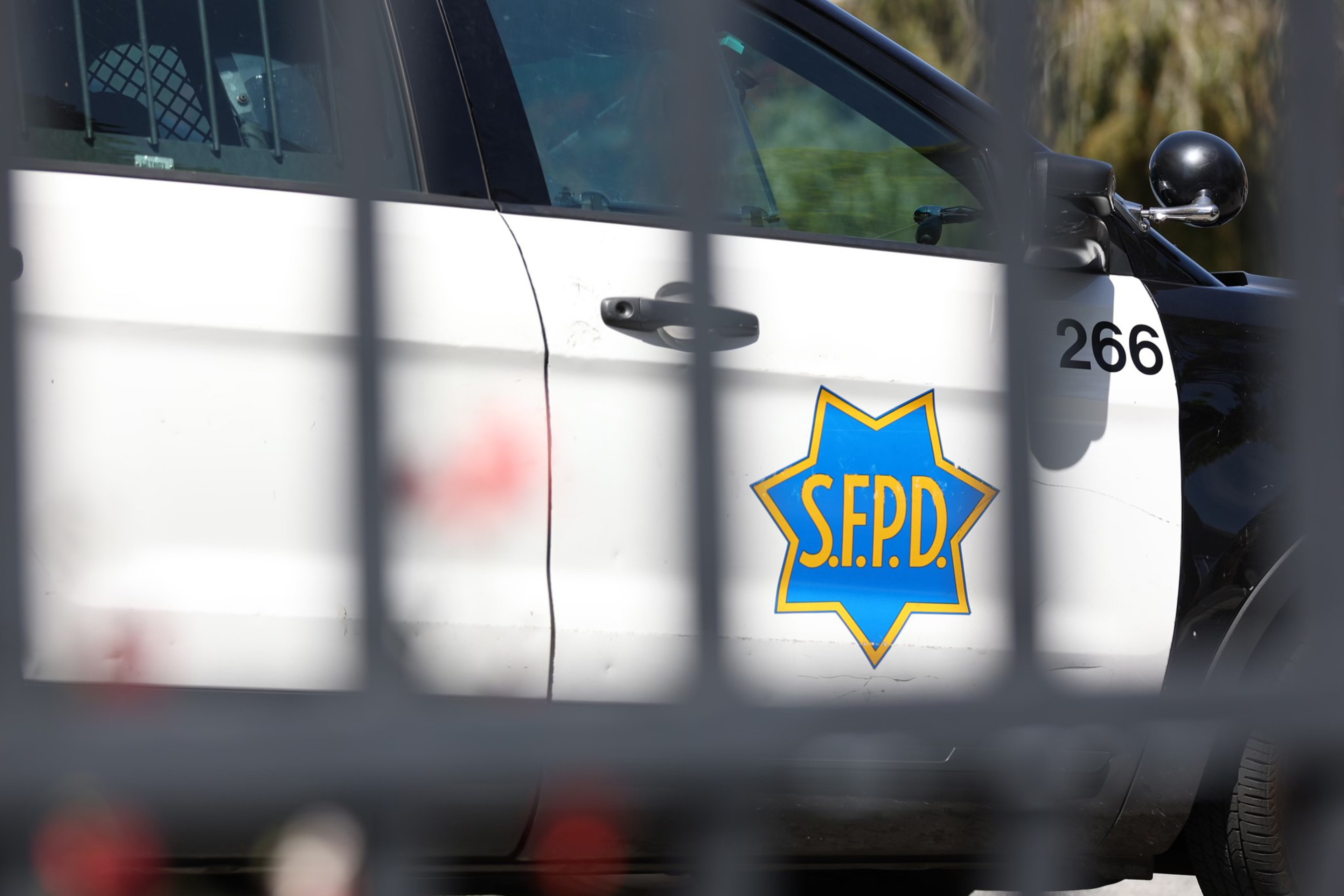 An SFPD vehicle sits in the Mission Police Station in San Francisco on May 25, 2022. | Camille Cohen/The Standard