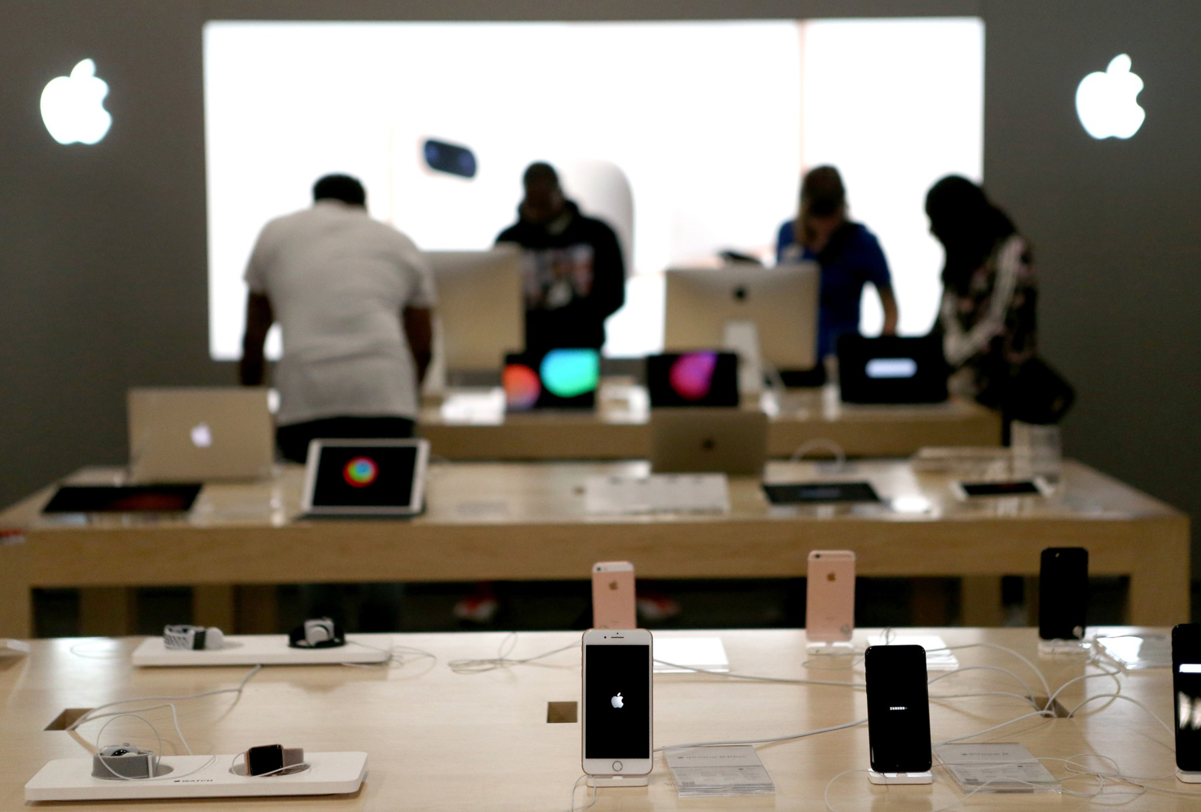 iPhone on display at Apple Store