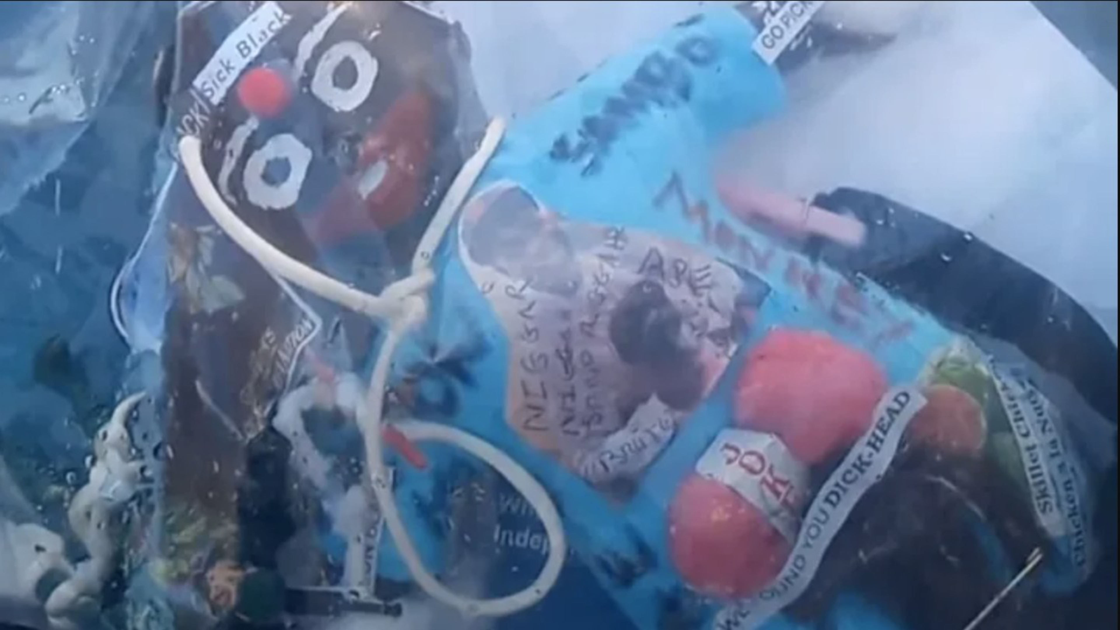 A racist doll in a plastic bag. 