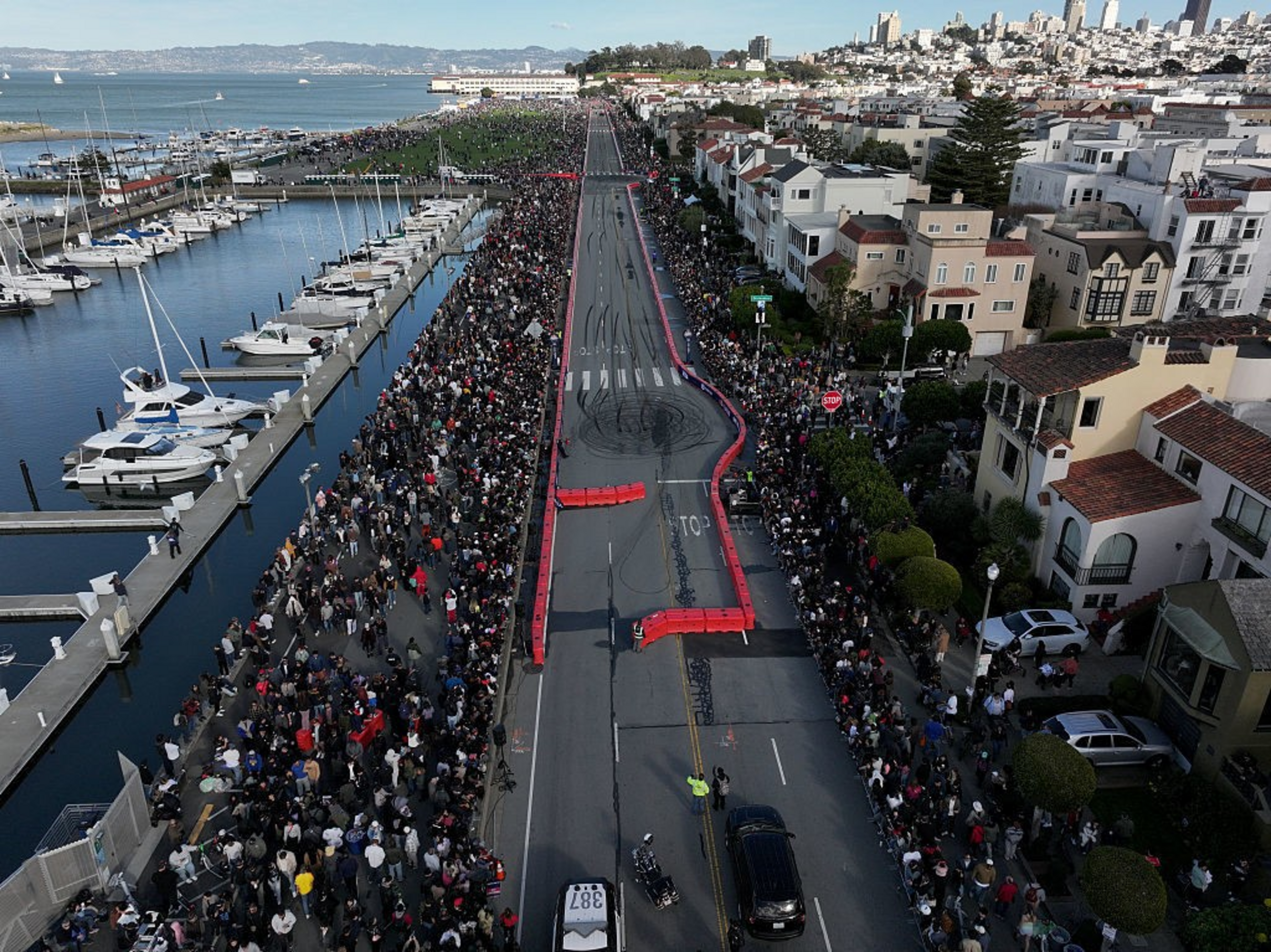 The Marina went full F1 Saturday — and it was gloriously chaotic