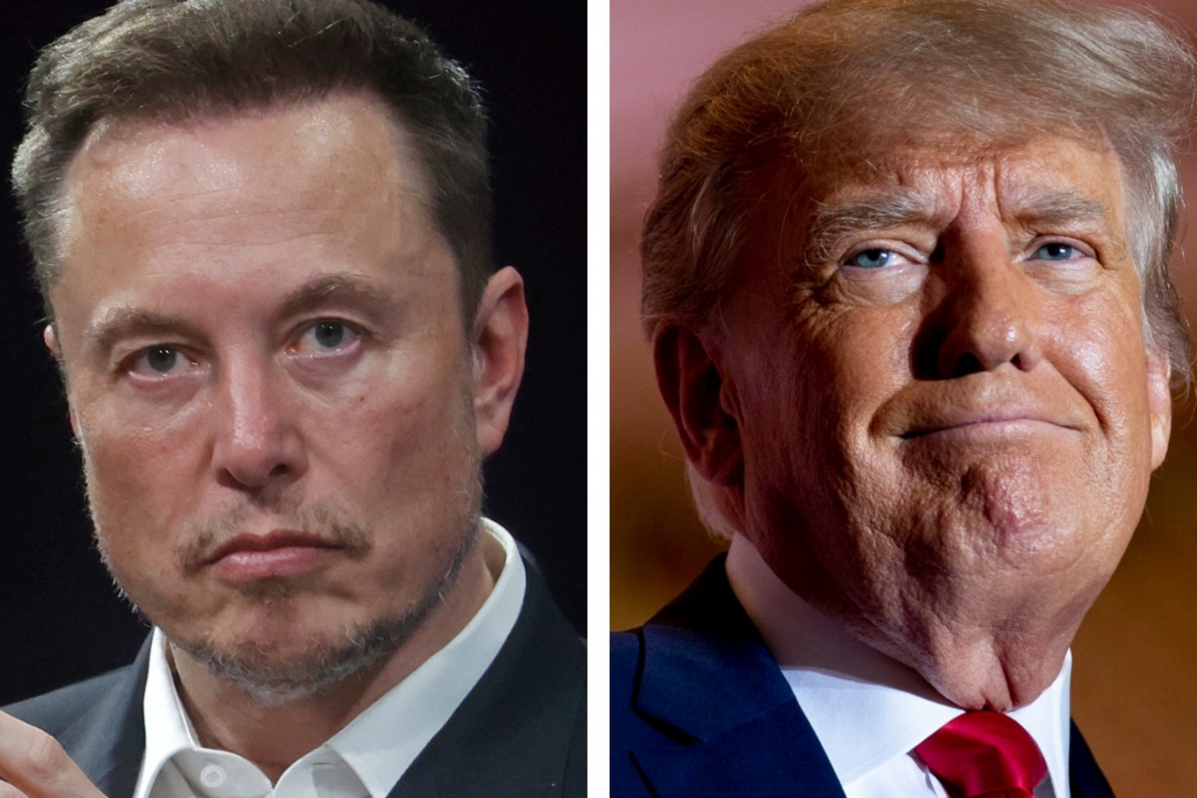 Side-by-side photos of two smiling men wearing glasses; one younger in a suit, the other older in a jacket.