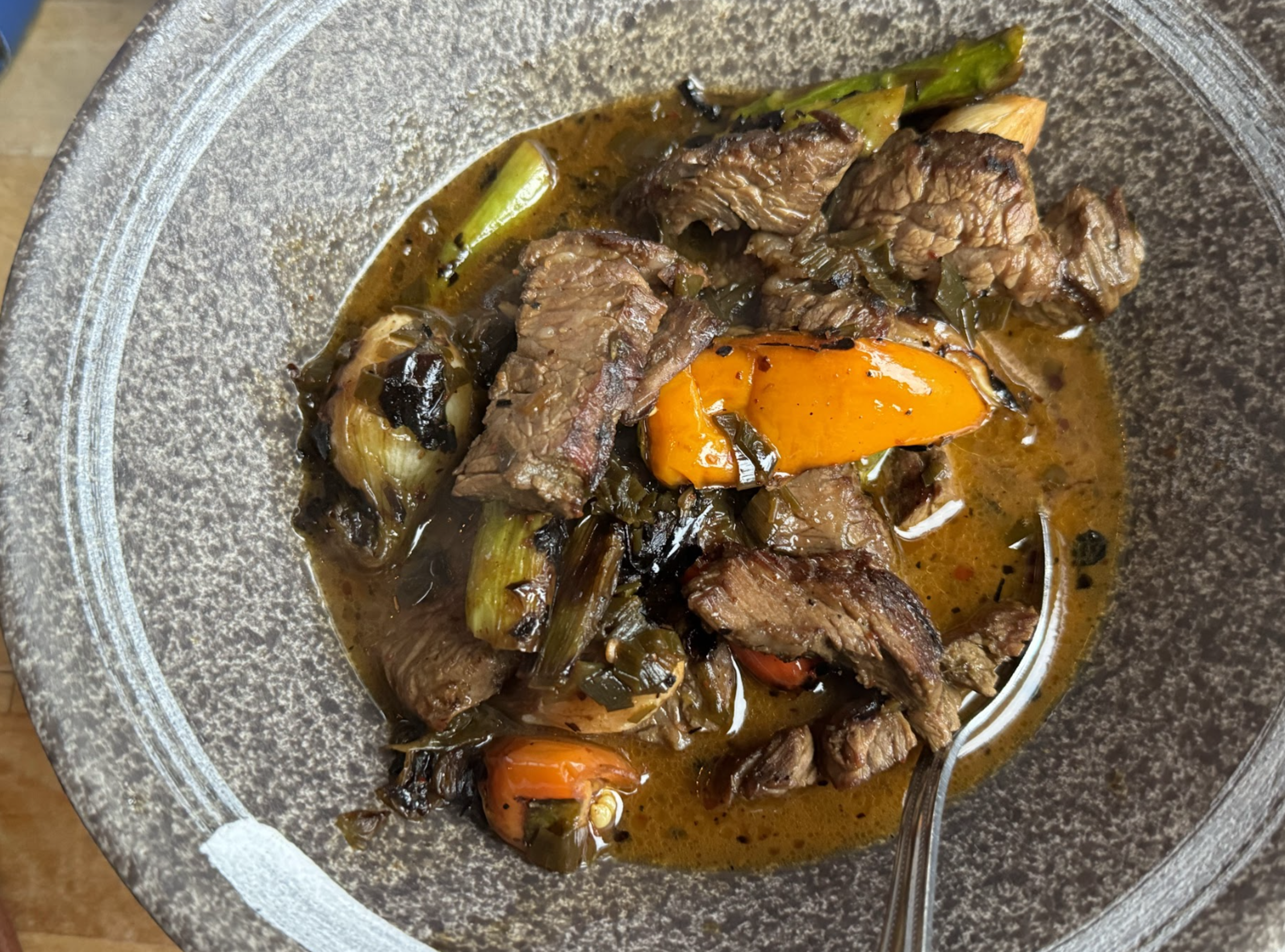 The grilled carne salseada, an example of Chinaloa cuisine at Lolo in the Mission District.