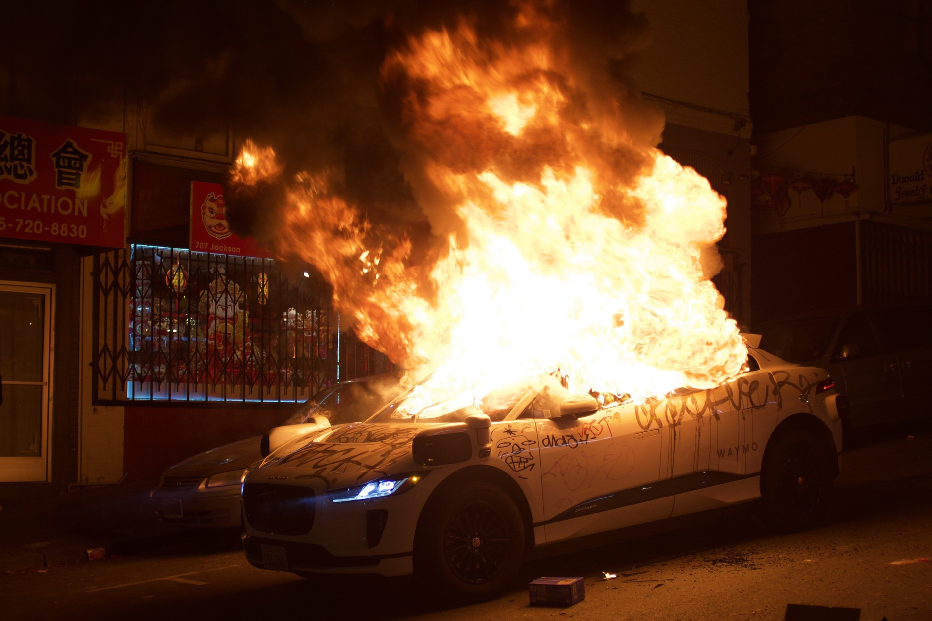 burnt car
