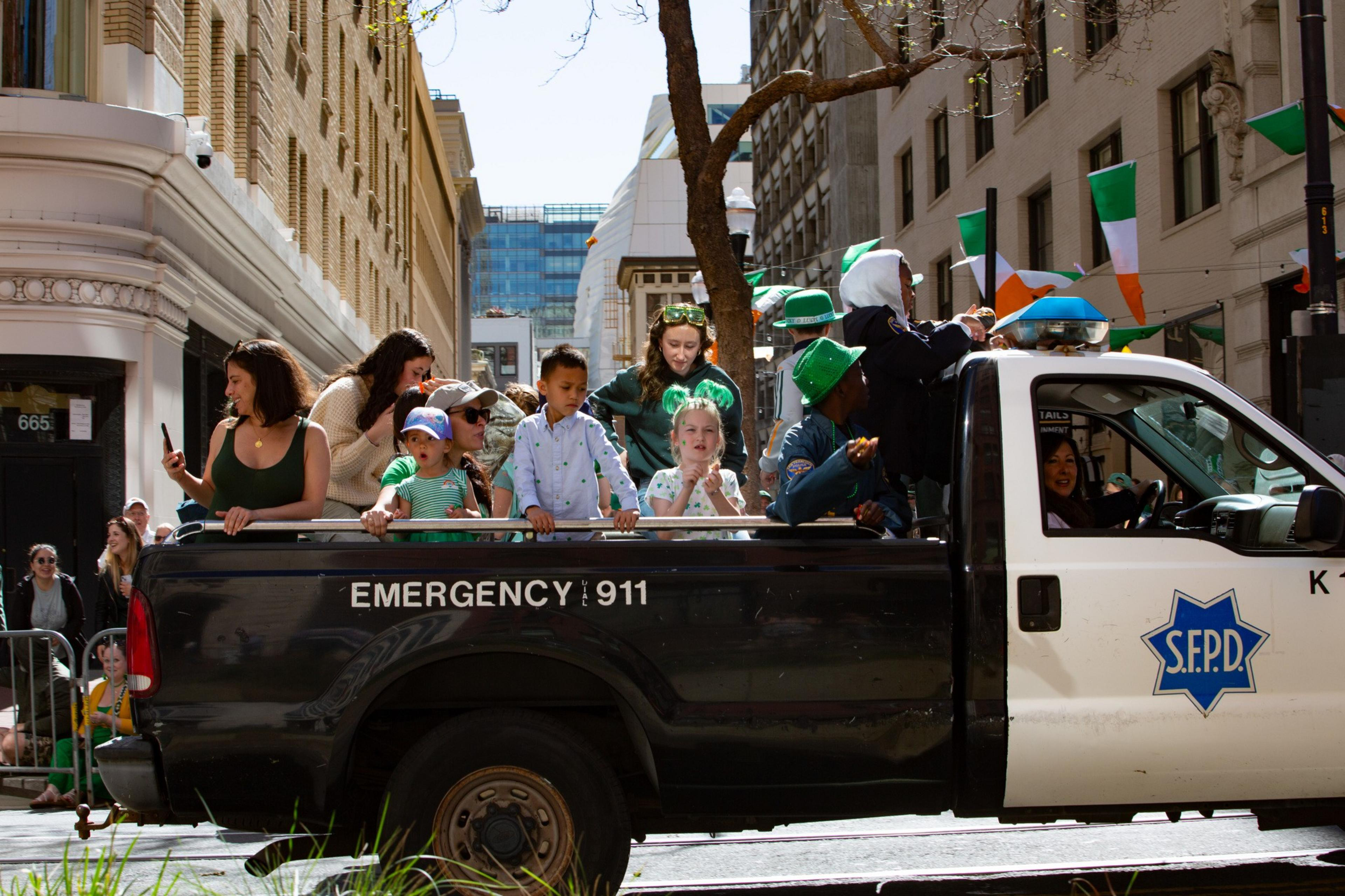 Spectators at San Francisco's St. Patrick's Day parade