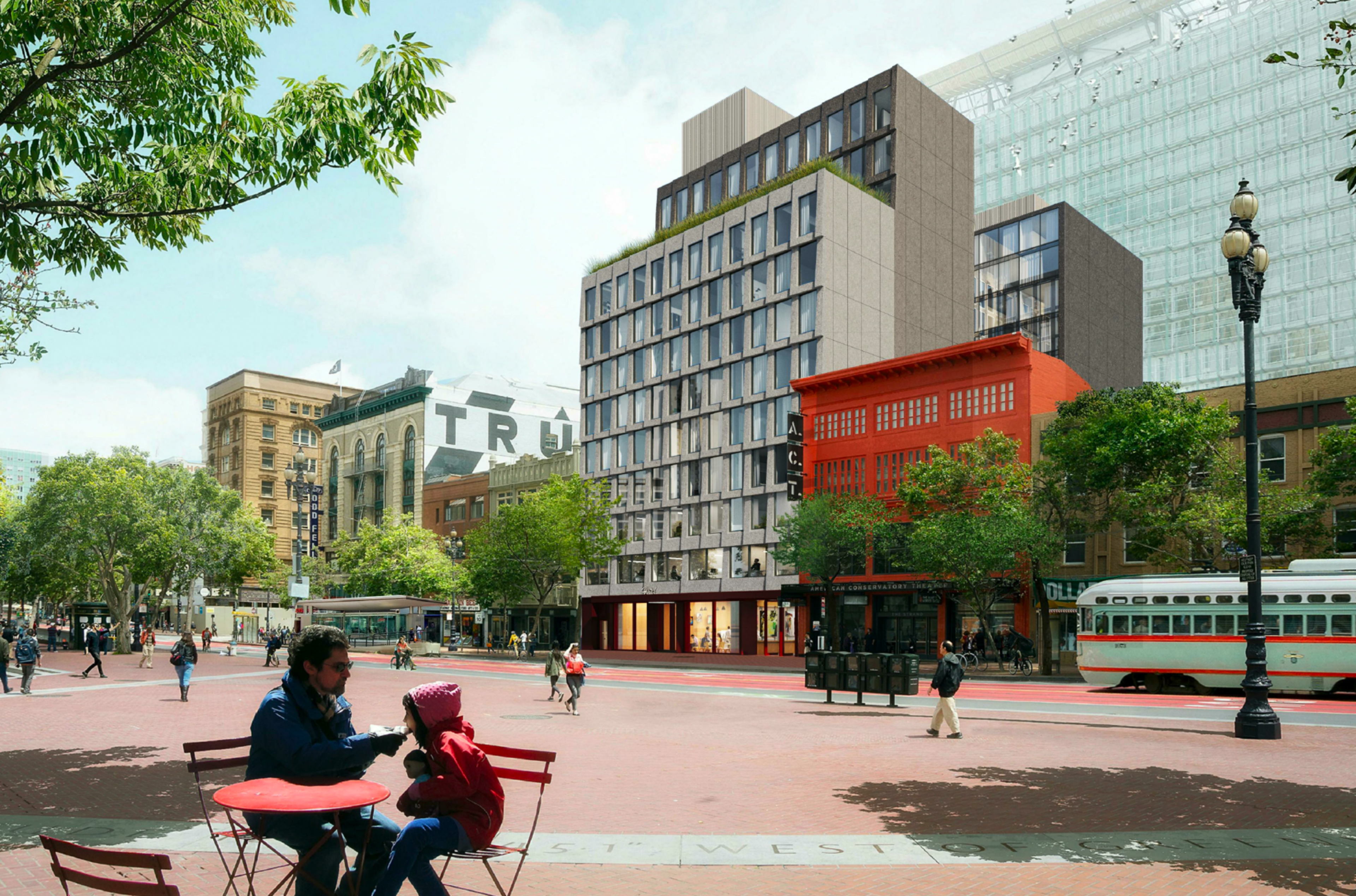 A rendering shows a planned hotel.