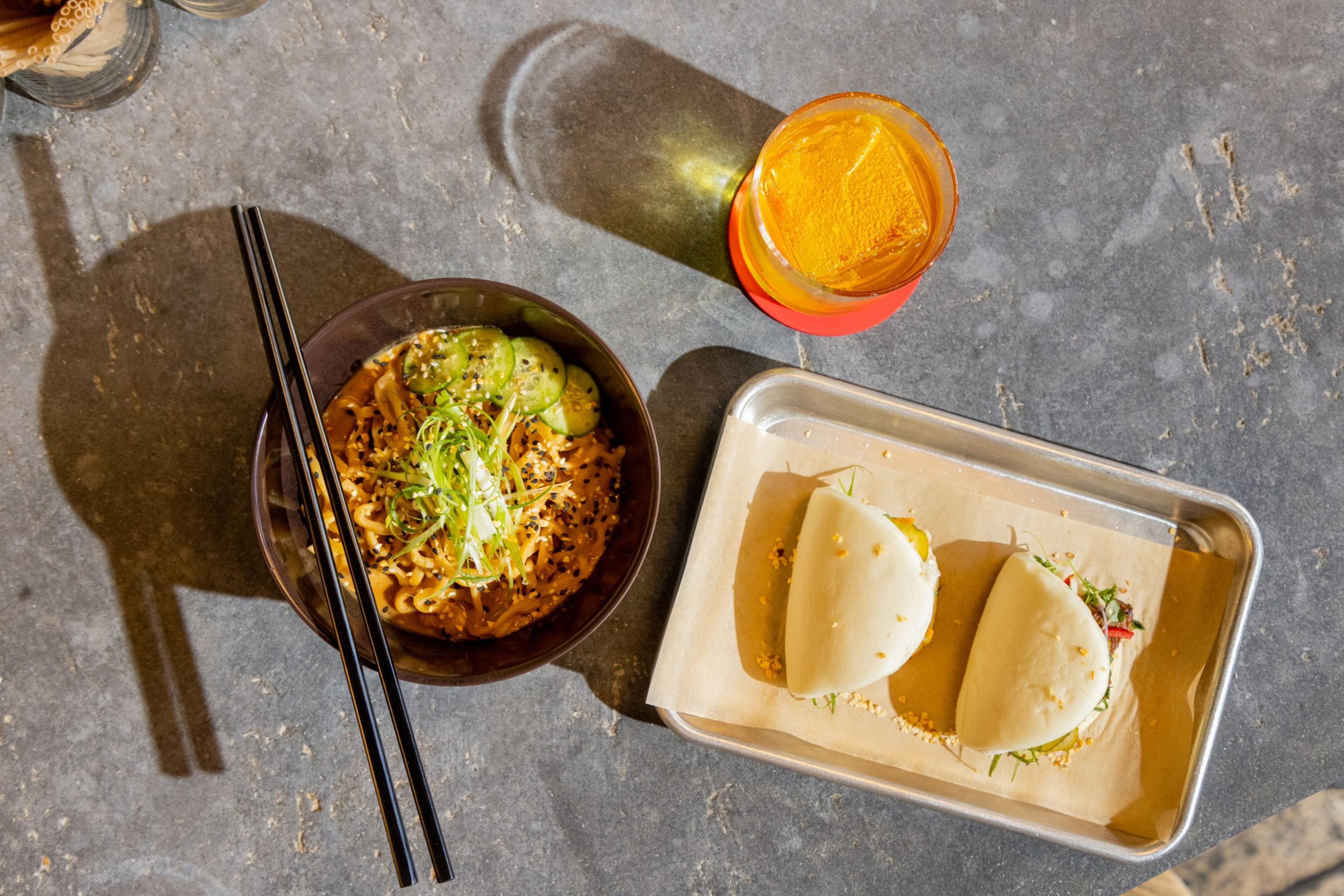 Sesame noodles, pork bao and a cocktail at the White Rabbit.