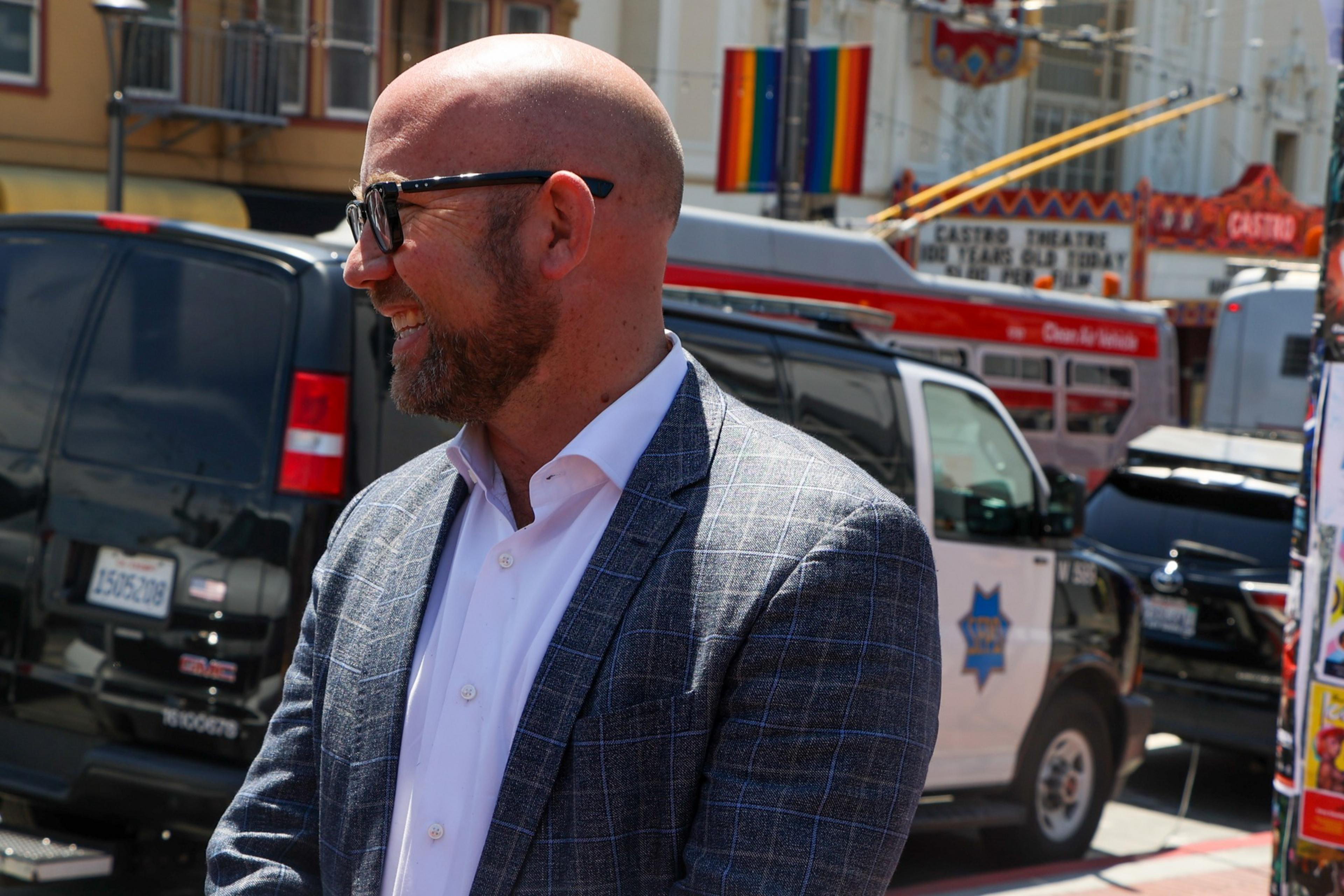 Supervisor Rafael Mandelman stands on a city street