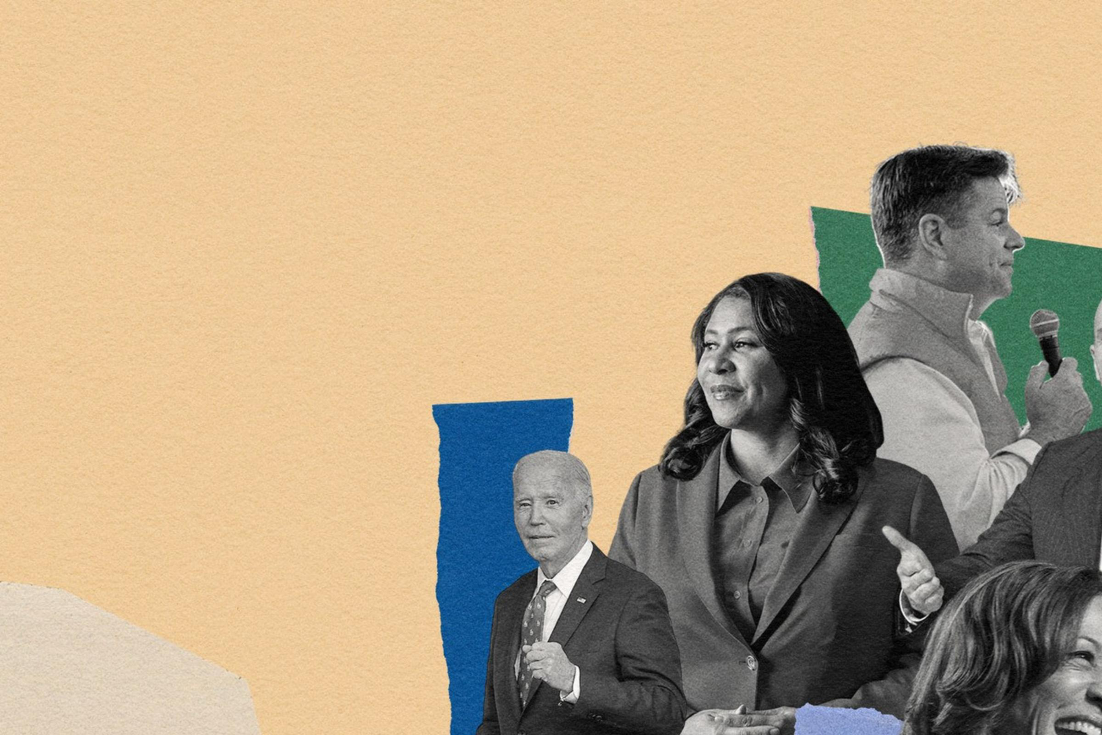A photo collage depicting portraits of five political leaders: 2 women and 3 men.