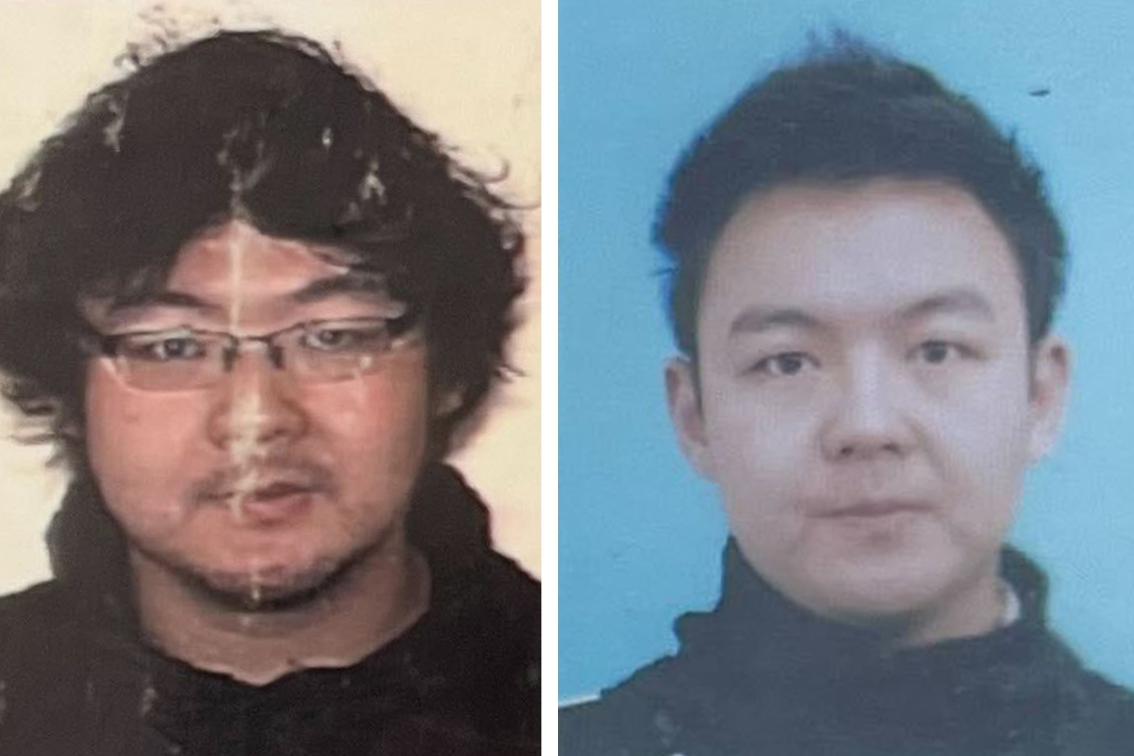 Two side-by-side headshots of the same man, one with glasses and longer, messier hair, the other without glasses and shorter, neater hair.