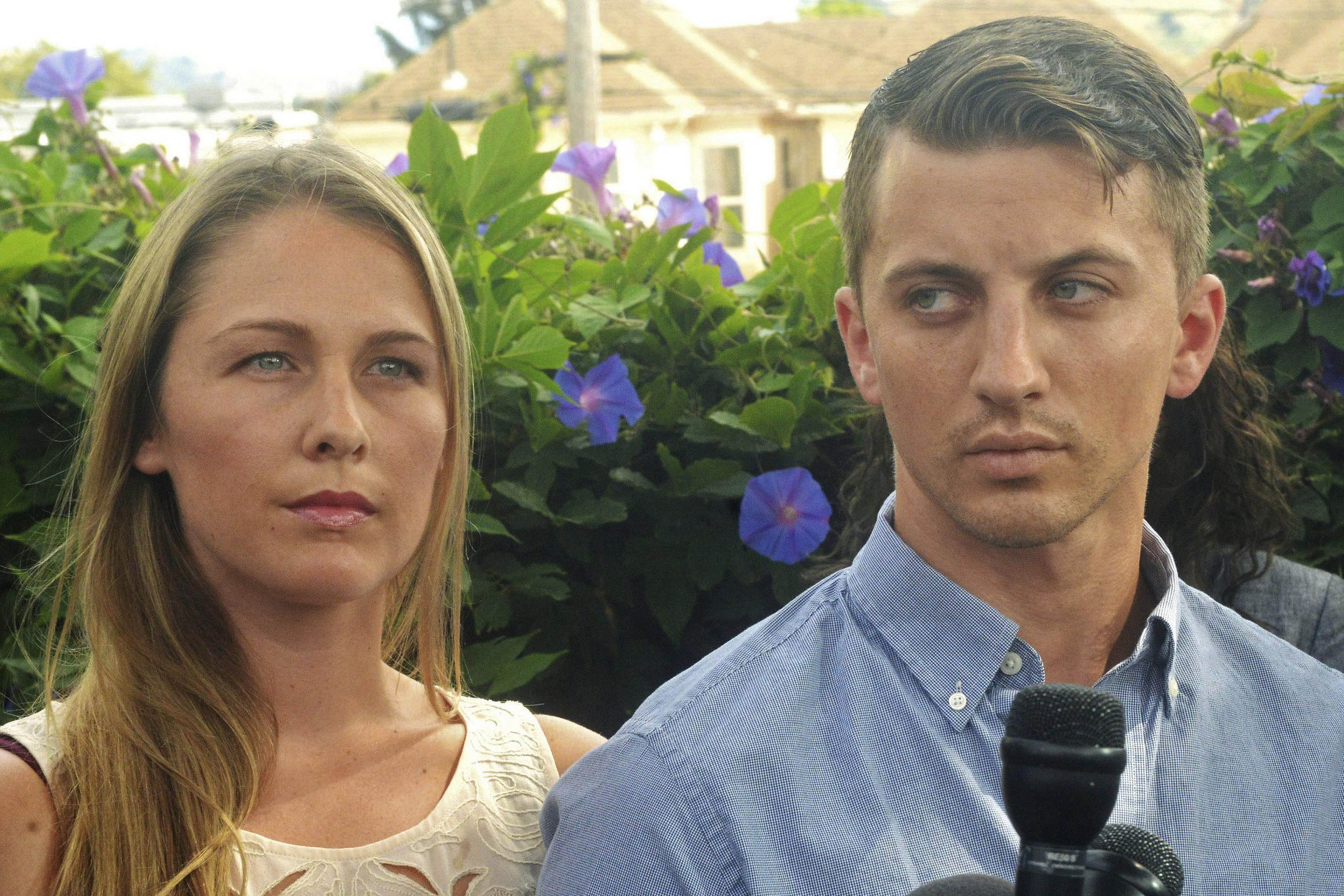 Denise Huskins, left, and her boyfriend, Aaron Quinn