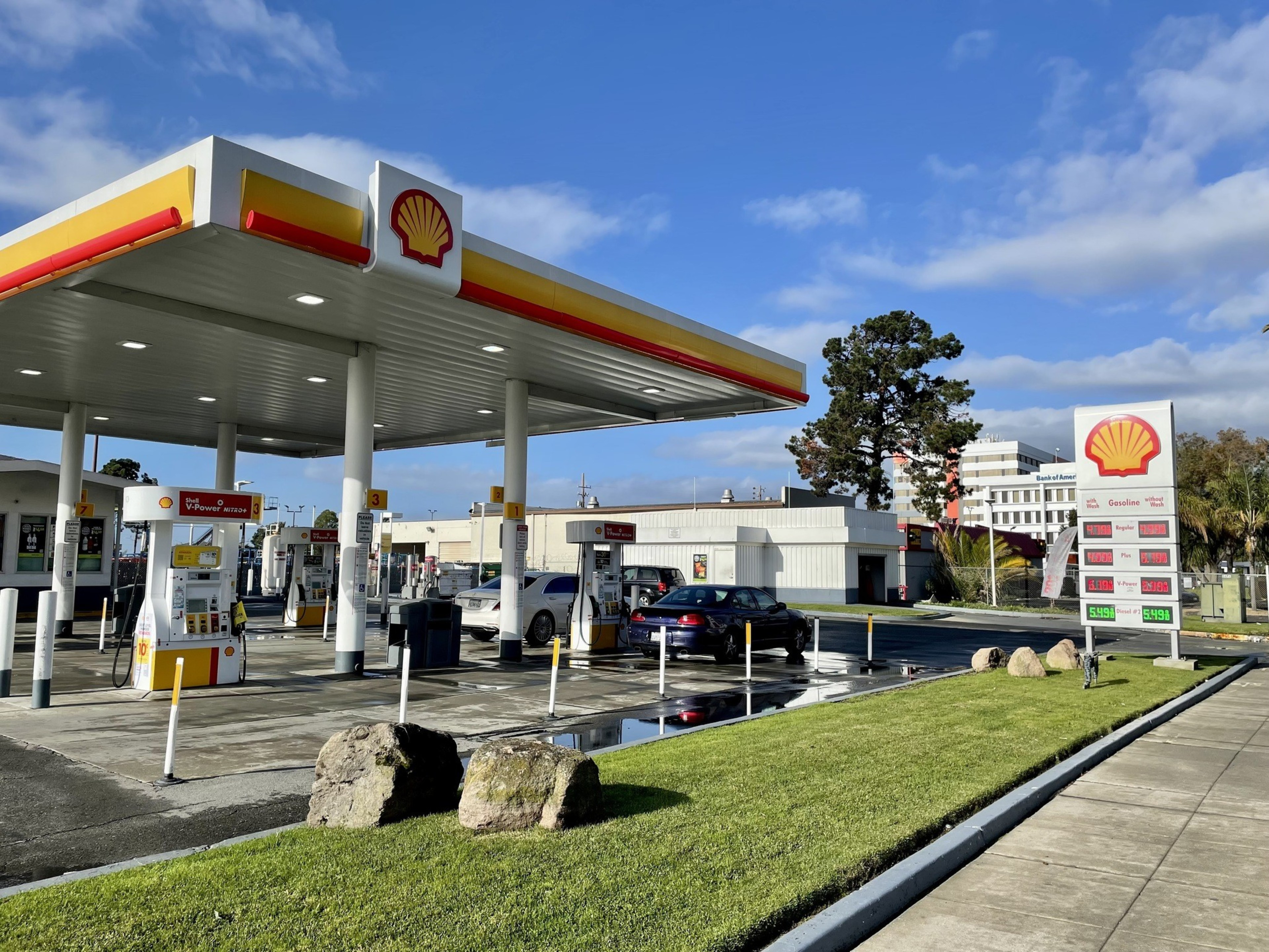 A gas station is seen in Oakland.