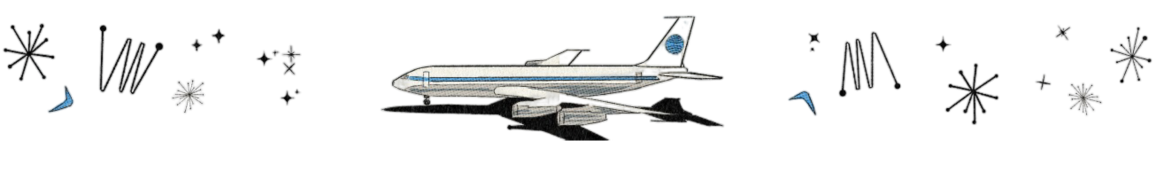 A vintage airplane is centered with symmetrical arrangements of mechanical parts and tools on both sides.
