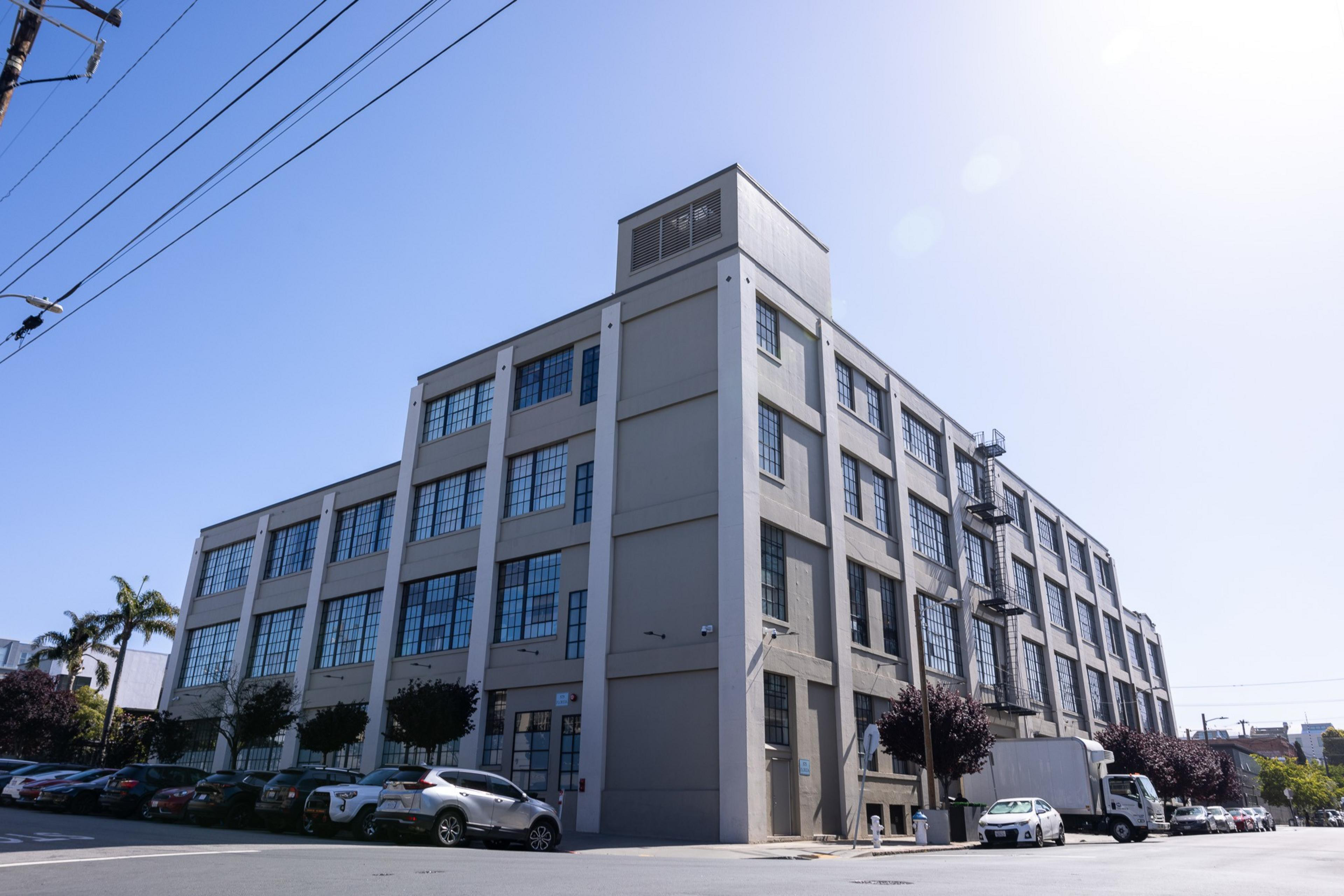 An office building is seen in a photo.