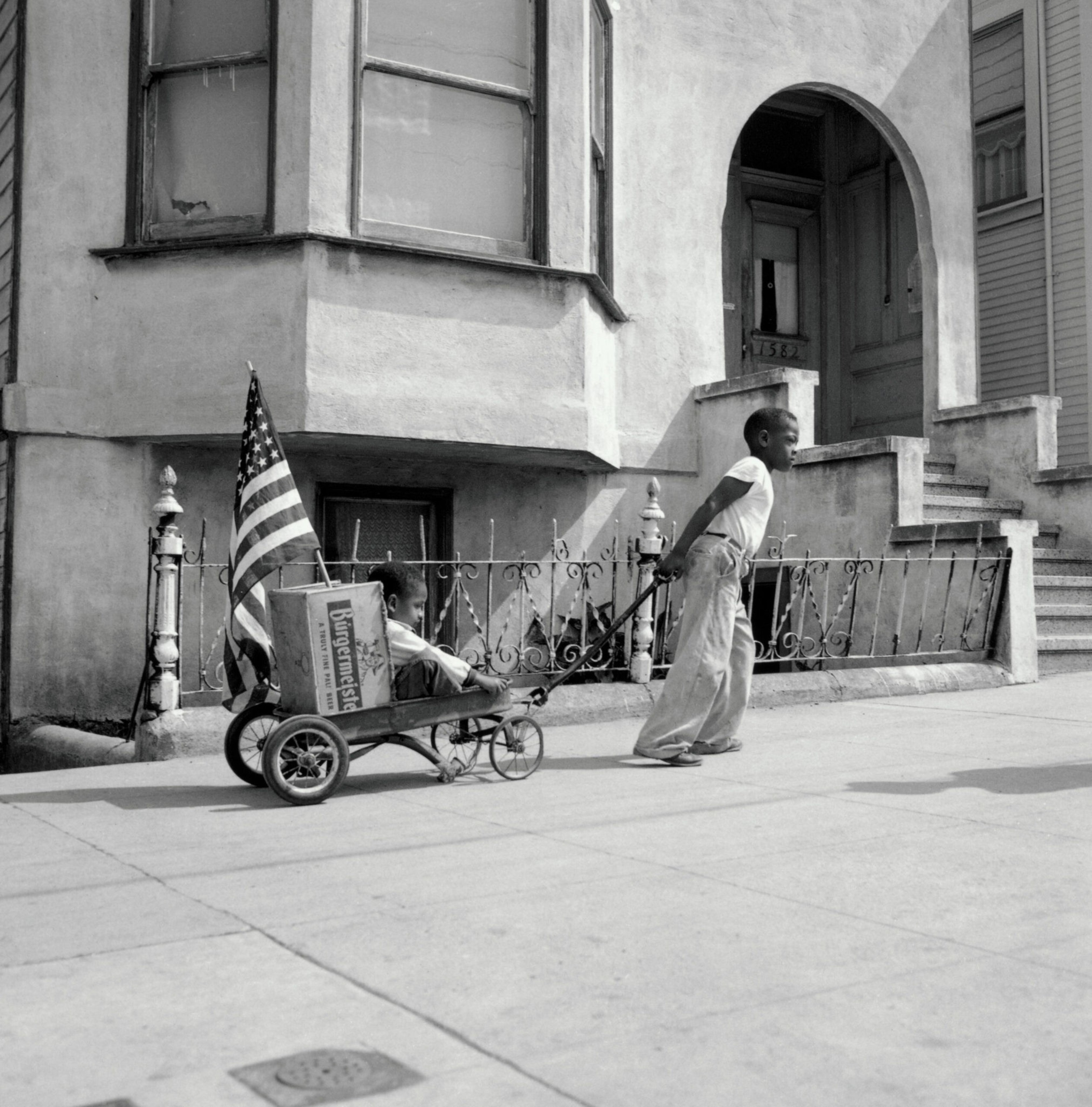 Boys with flags, hunter's point