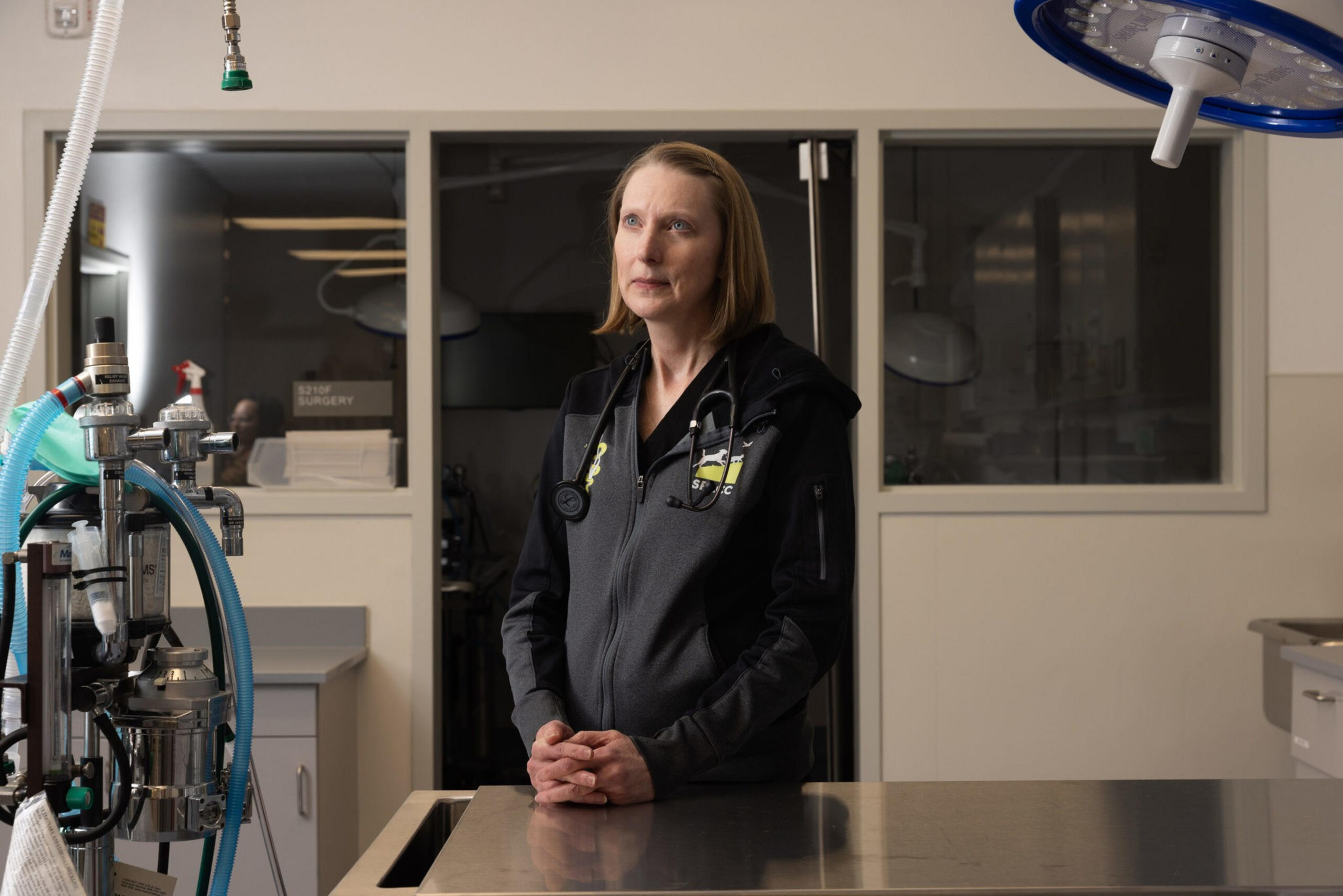 Chief Shelter Veterinarian Shari Oâ€™Neill poses for a portrait at San Francisco Animal Care and Control (SF ACC) in San Francisco, Calif., on Thursday, Feb. 2, 2023. SF ACC is operating with far fewer veterinarians and technicians than is actually needed to