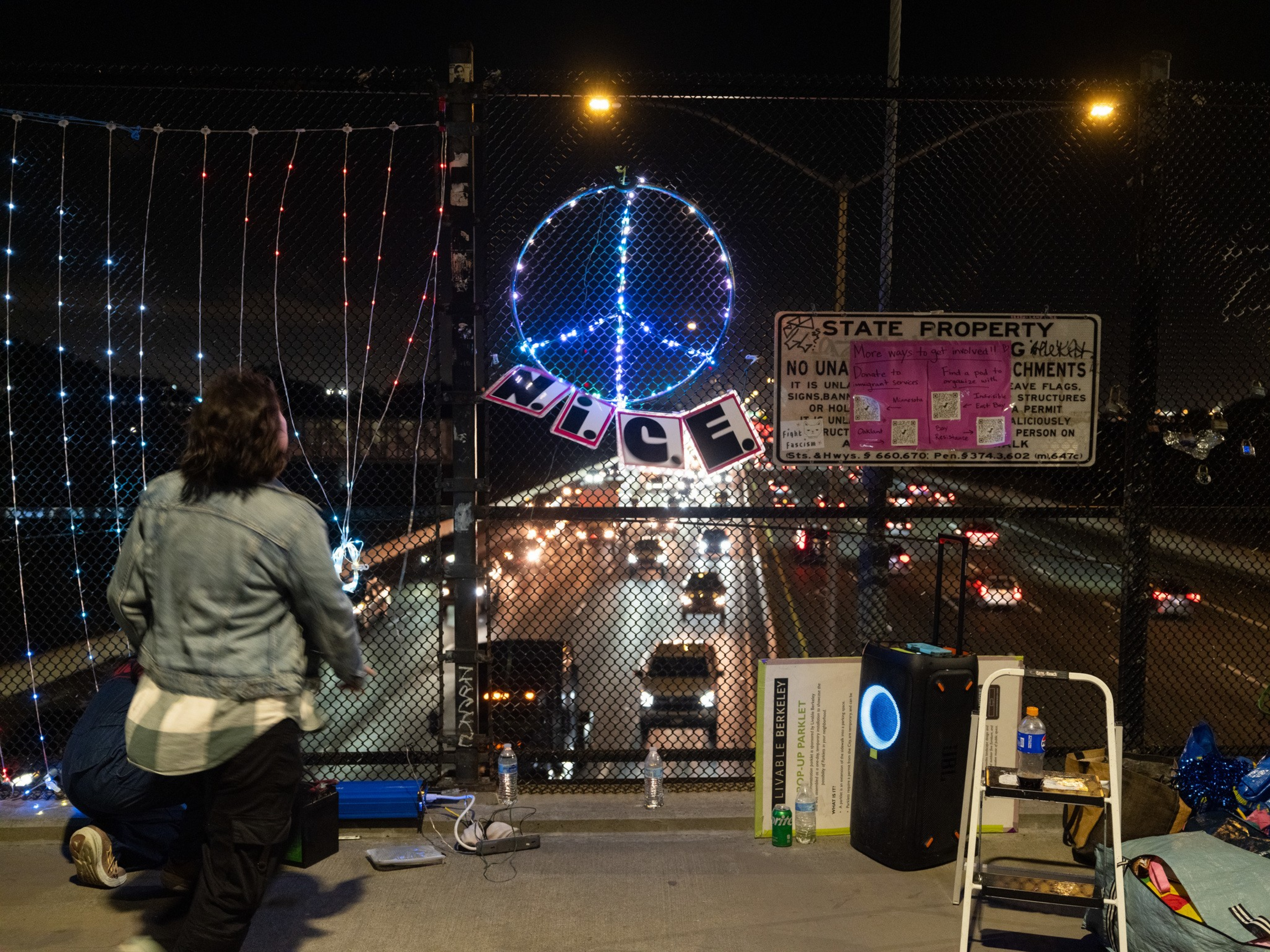 The East Bay’s hottest party is a protest on a freeway overpass