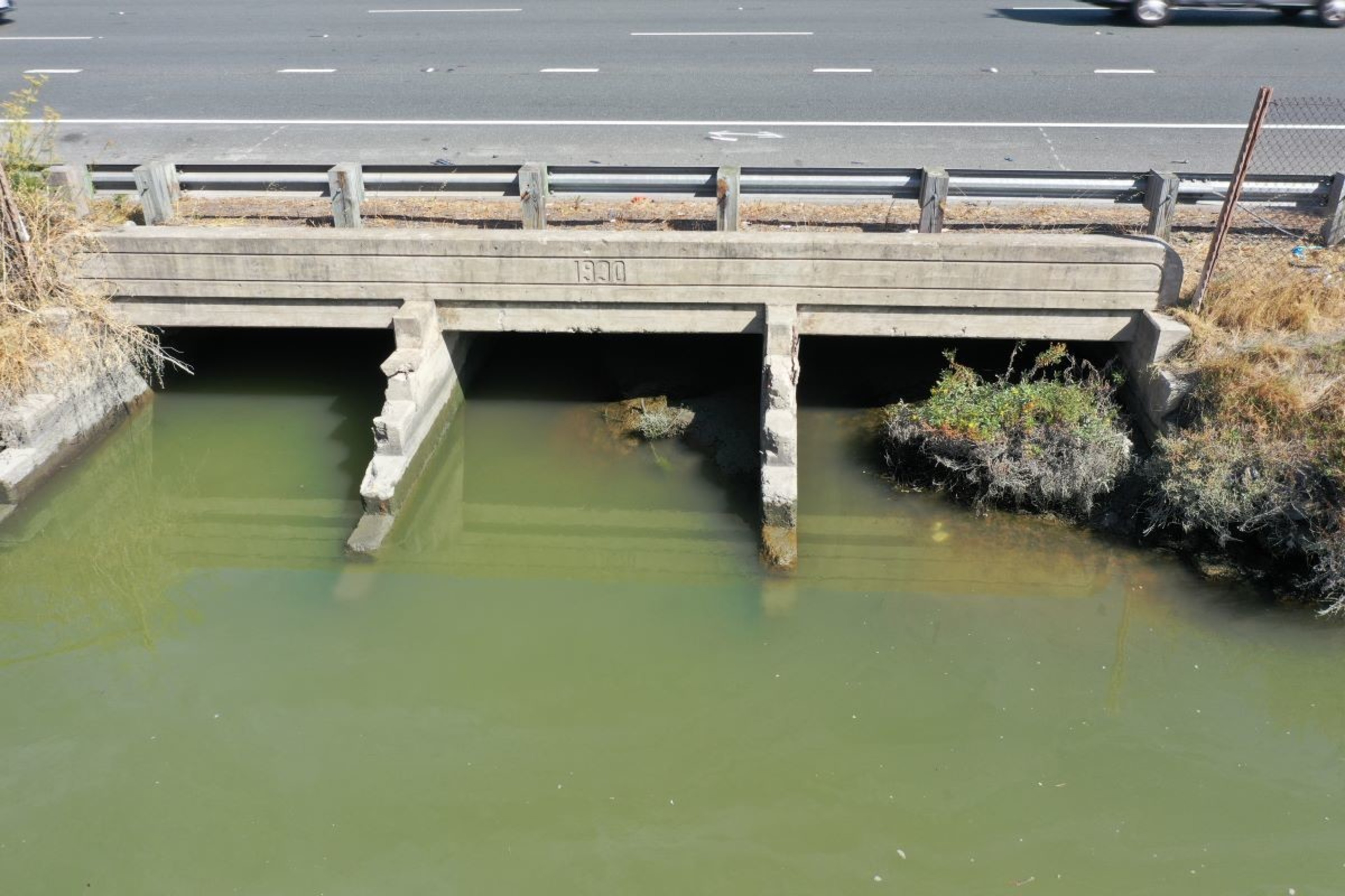 Caltrans crews will begin work Friday to replace this triple-box culvert first installed in 1930 over the Cordilleras Creek in Redwood City with a single-span bridge over Highway 101.