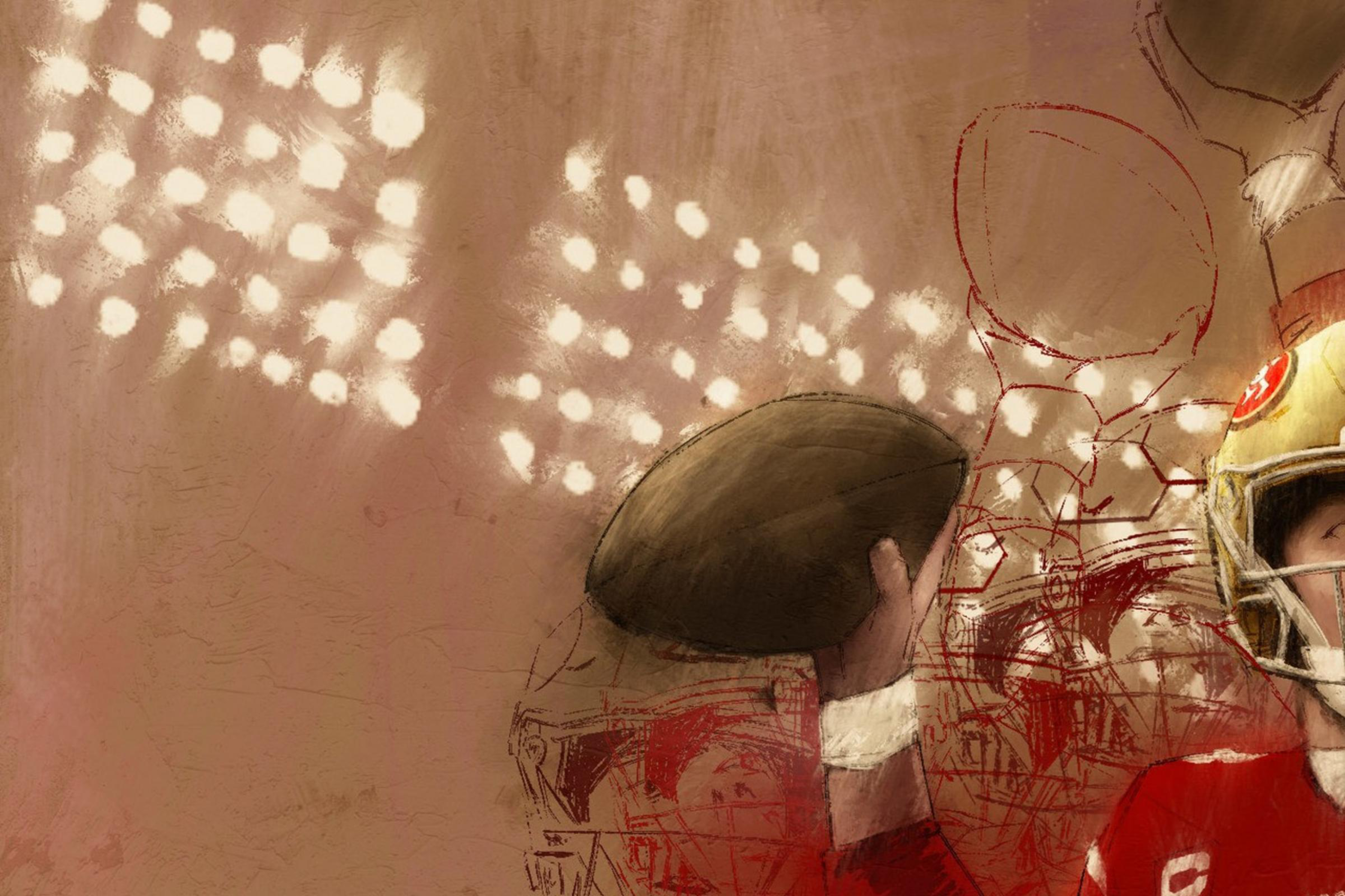An illustration of a football player wearing a jersey with the number 13 on it.