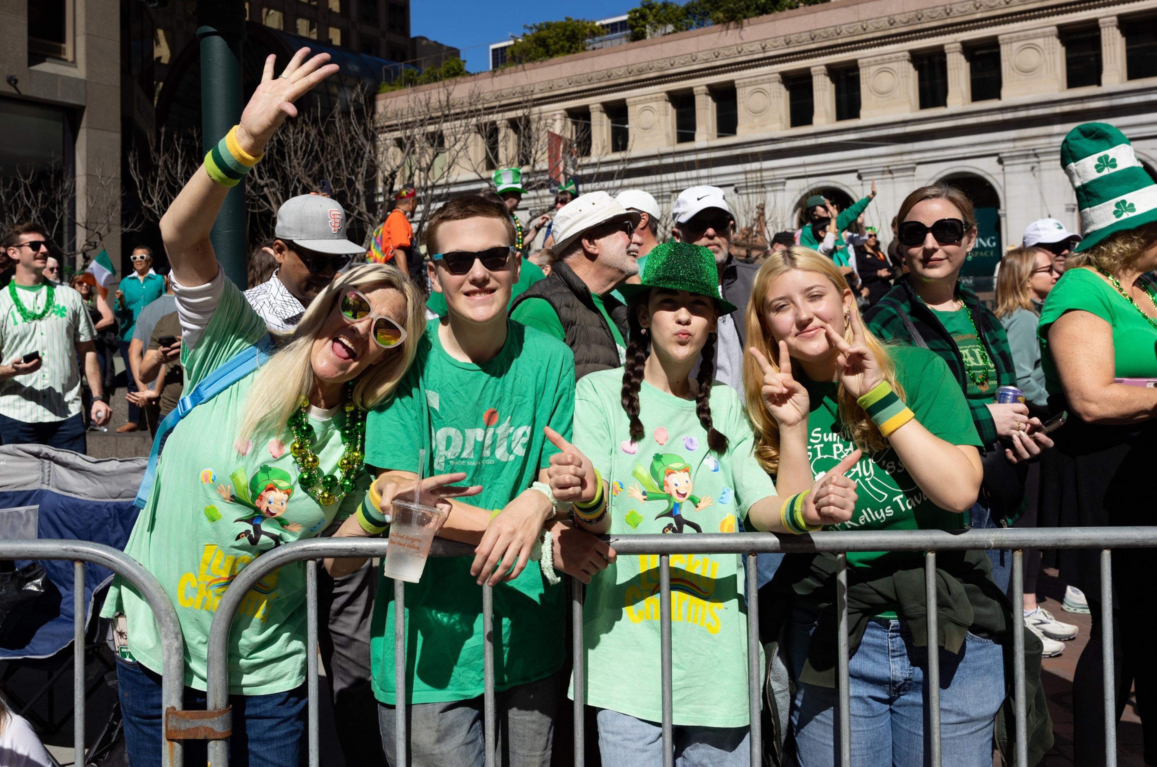 Spectators at San Francisco's St. Patrick's Day parade