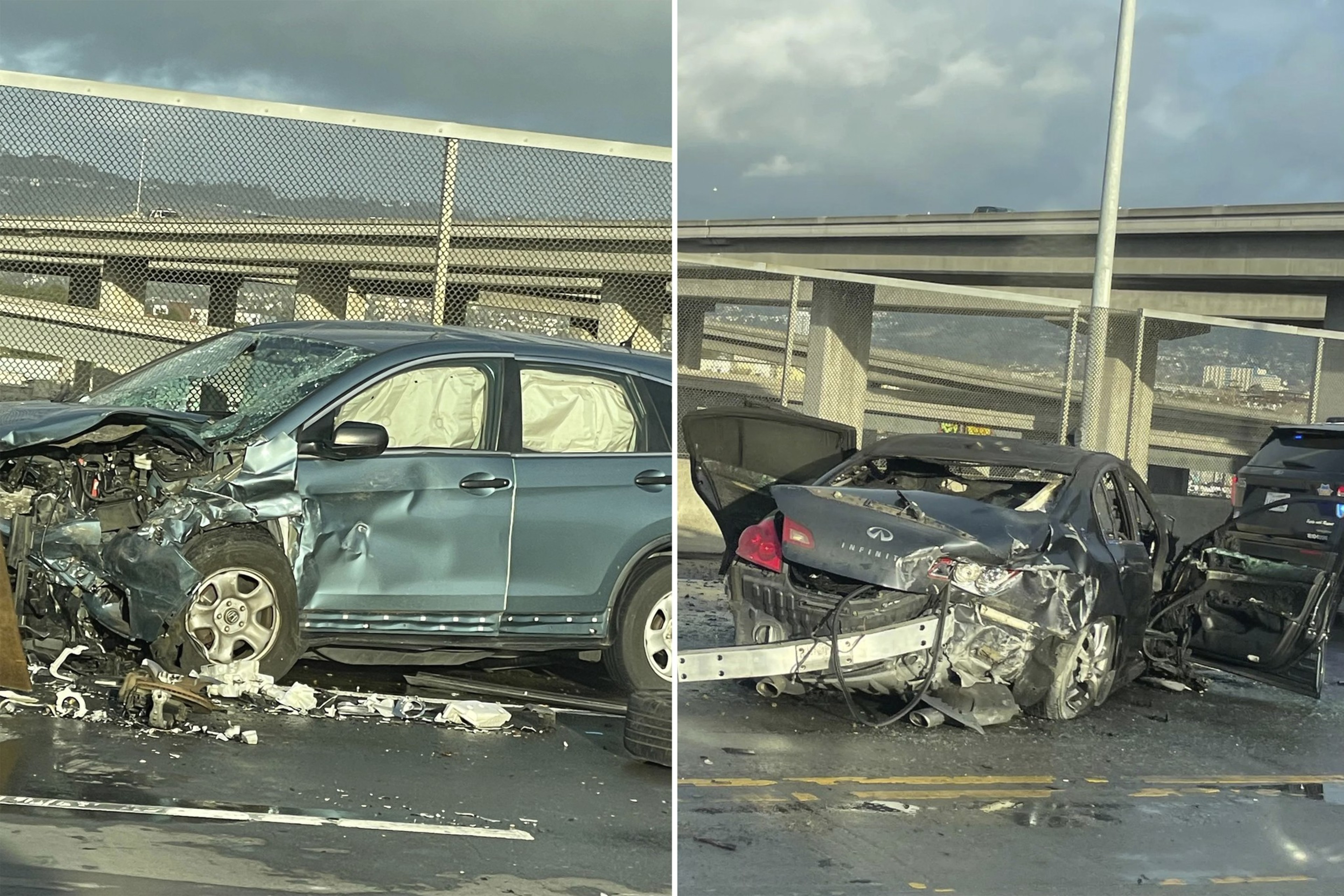 Two car crashes after an SFPD chase