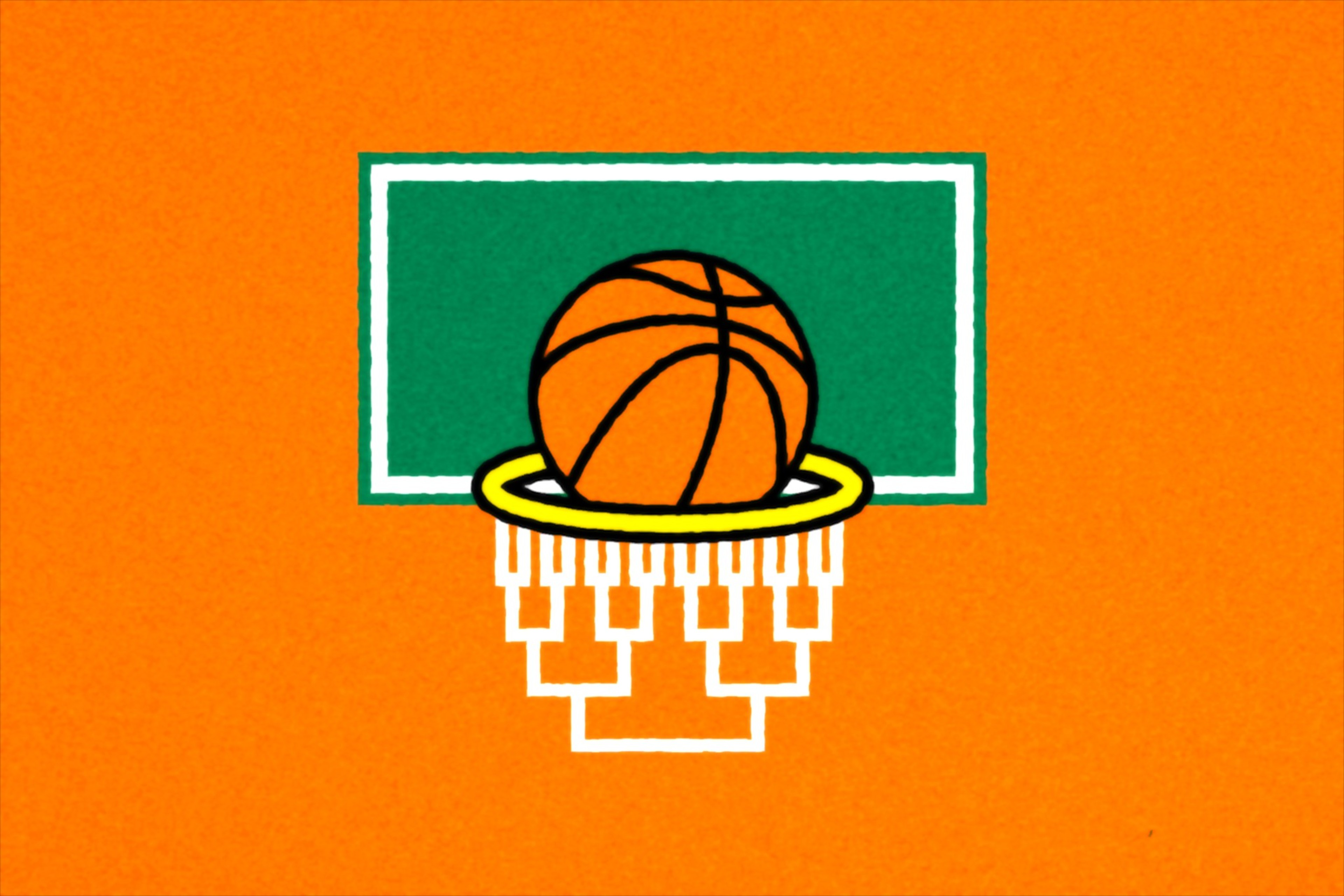 An illustration of a basketball hoop