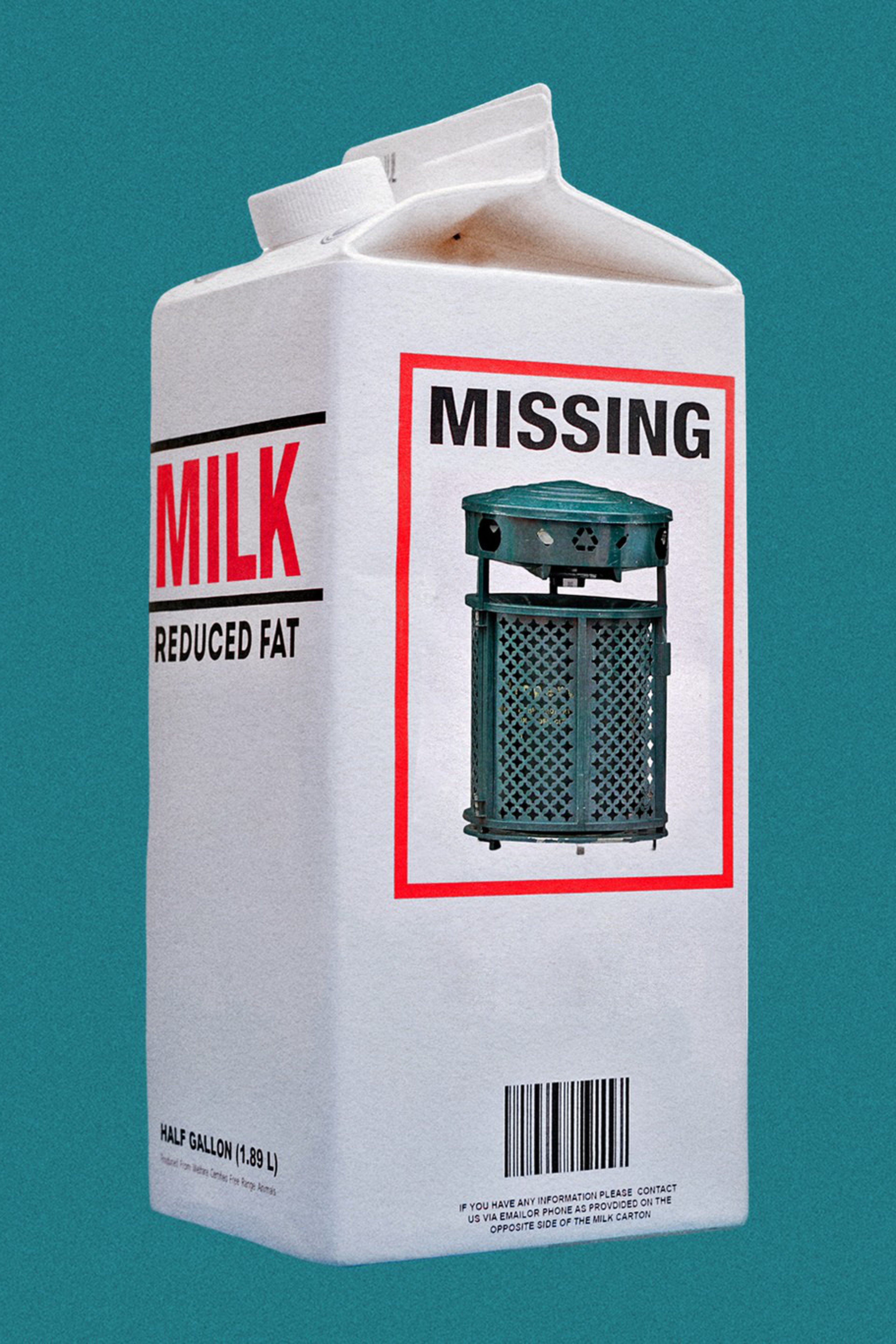 A photo illustration of a milk carton.