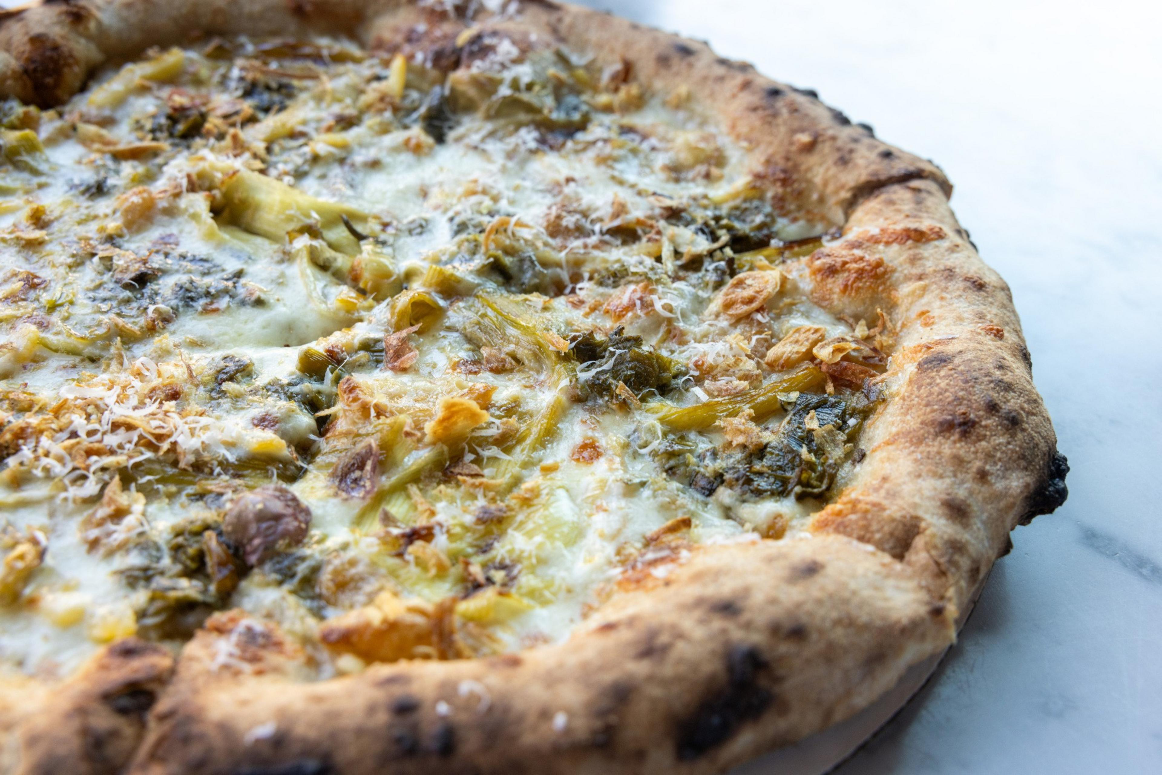 White leek pizza at Jules