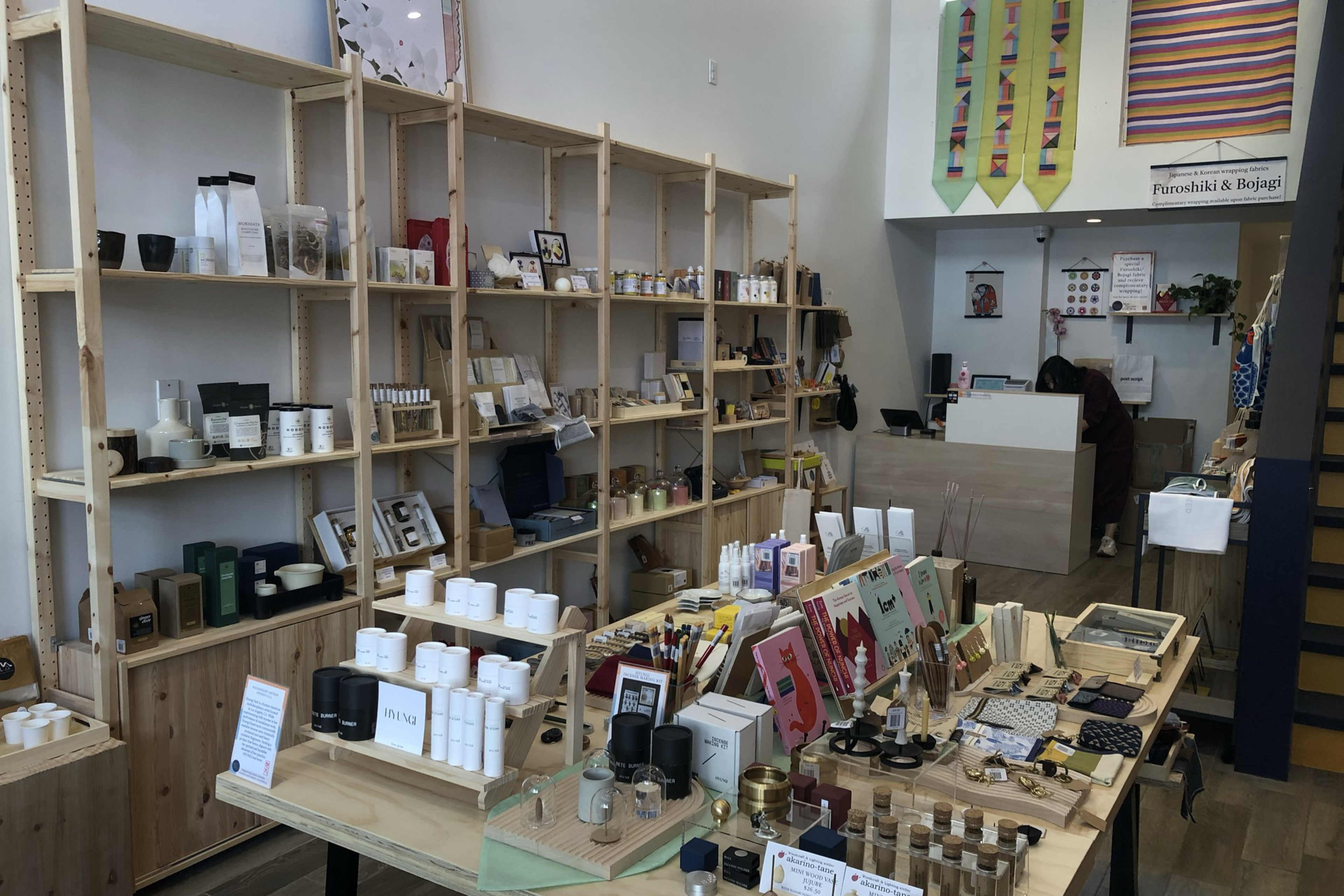 A shop is filled with gifts with items made by Asian artisans from around the world.