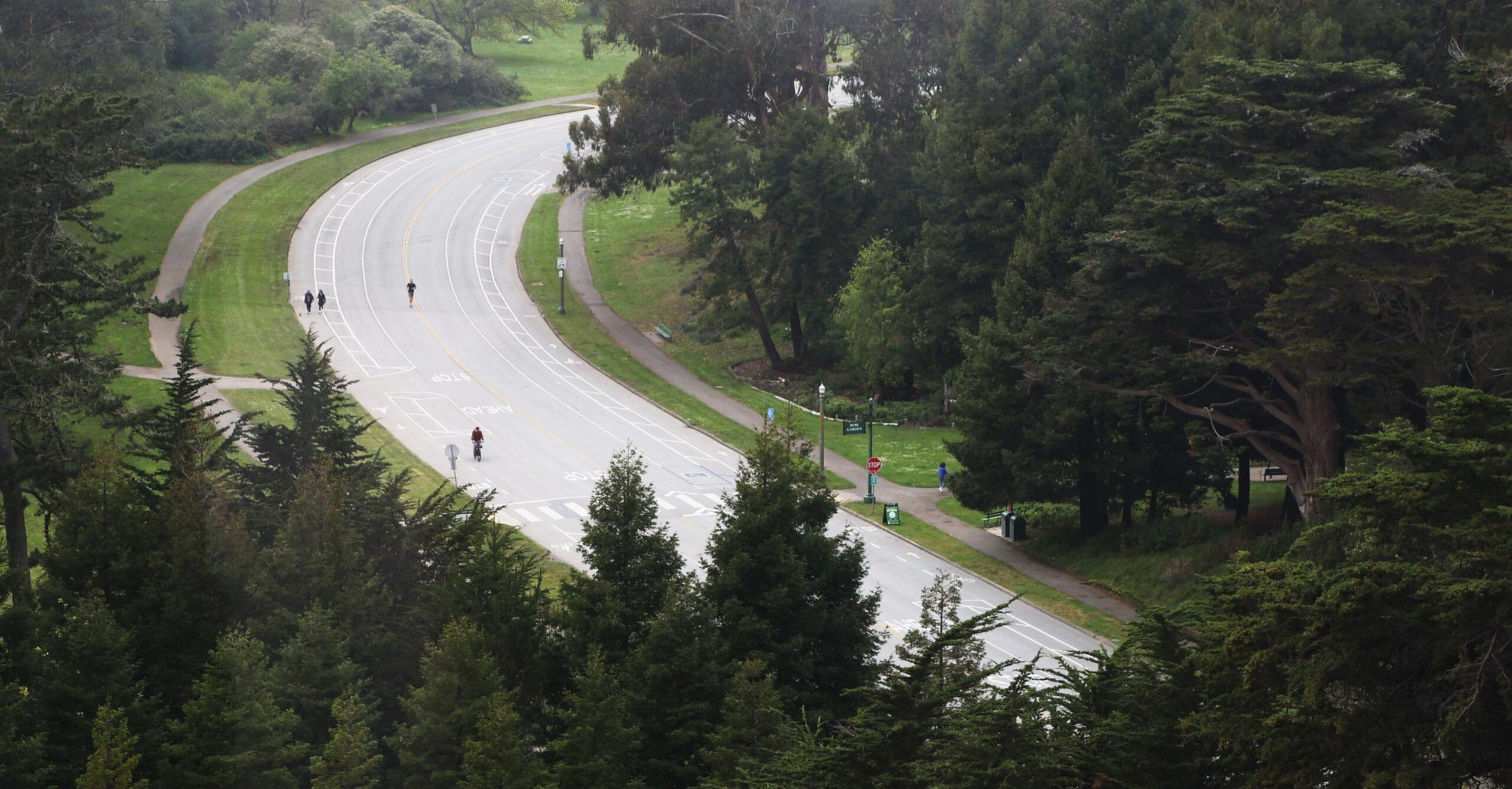 A view of cyclists and pedestrians on John F. Kennedy Drive in Golden Gate Park | Camille Cohen/The Standard