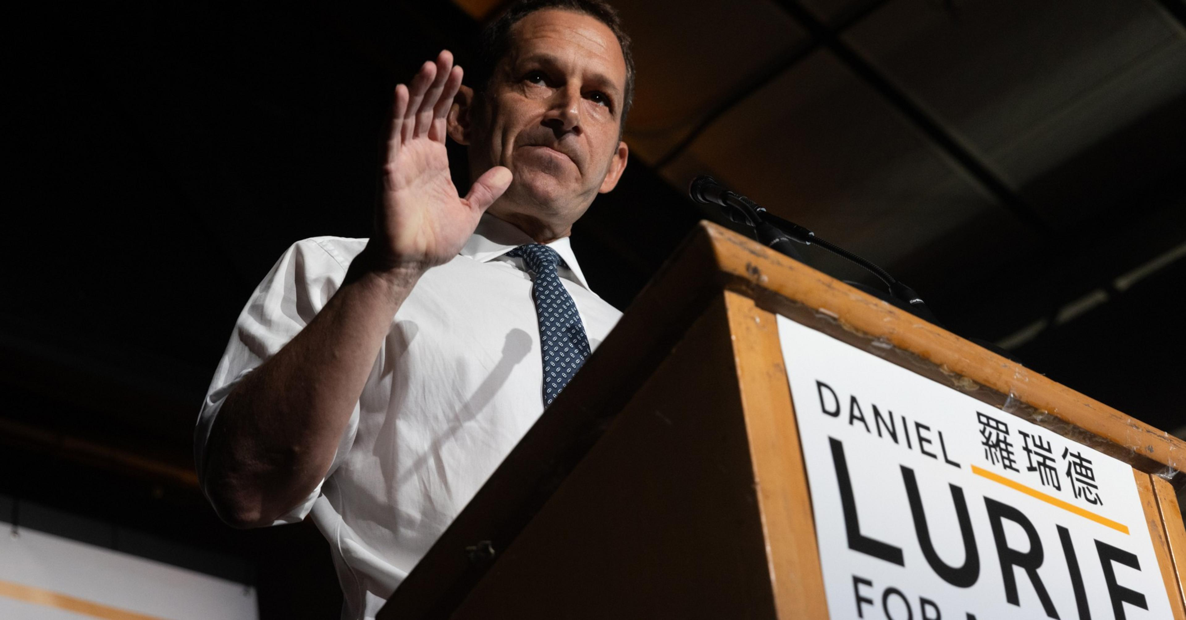 Daniel Lurie speaks at a press conference at the Potrero Hill Neighborhood House on Sept. 26, 2023.