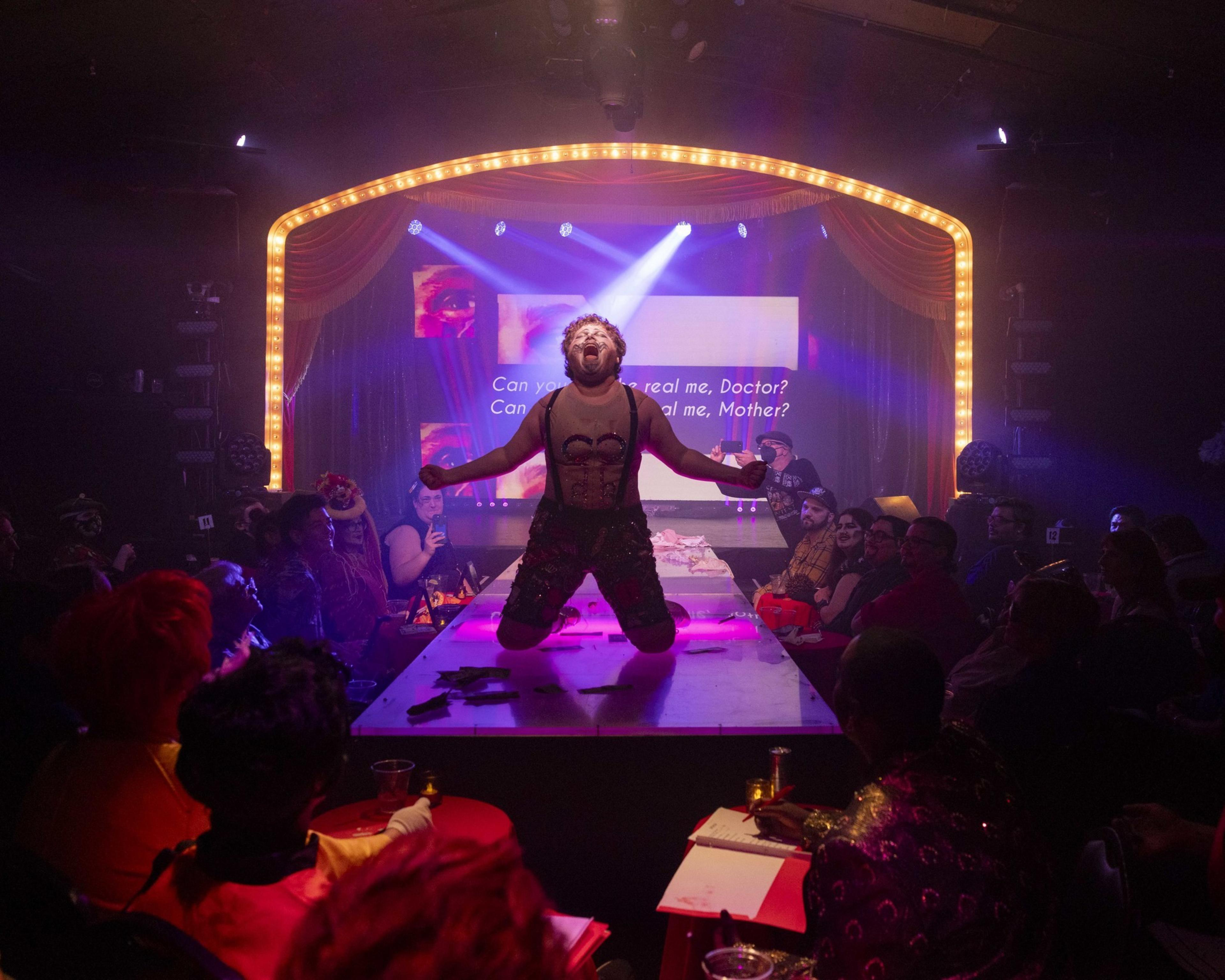 A performer on a stage.