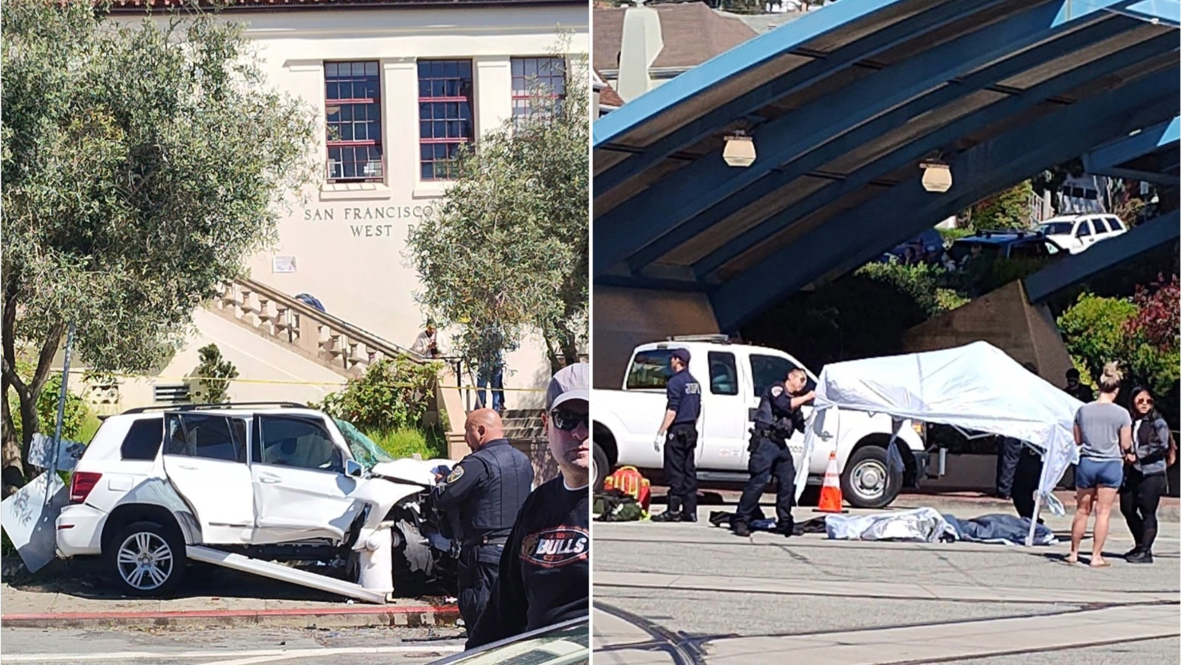 Police responding to car collision