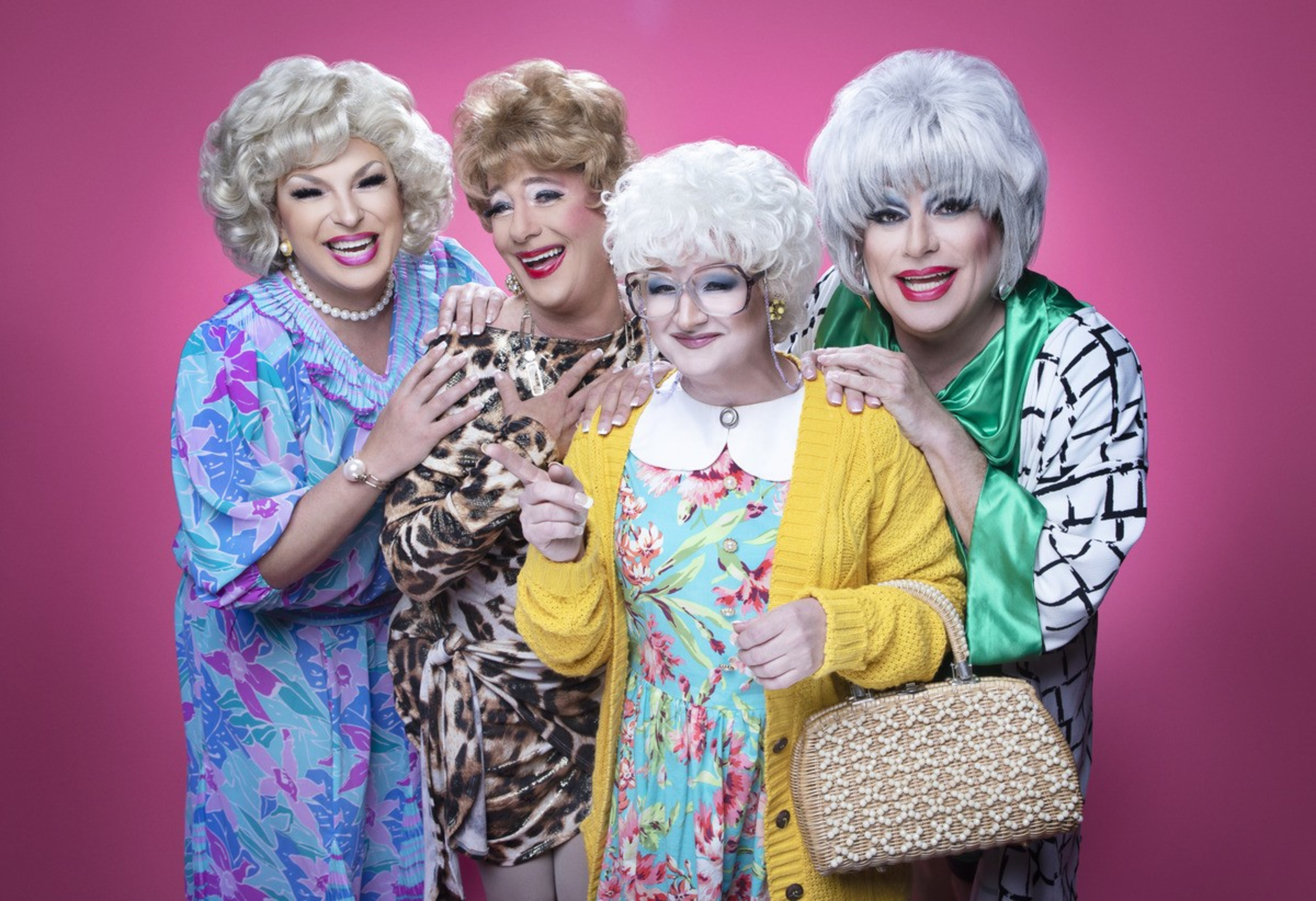 From left to right: D'Arcy Drollinger (Rose Nyland), Matthew Martin (Blanche Devereaux), Holotta Tymes (Sophia Petrillo) and Heklina (Dorothy Zbornak) are the Golden Girls. | Photo courtesy of Ash Danielsen